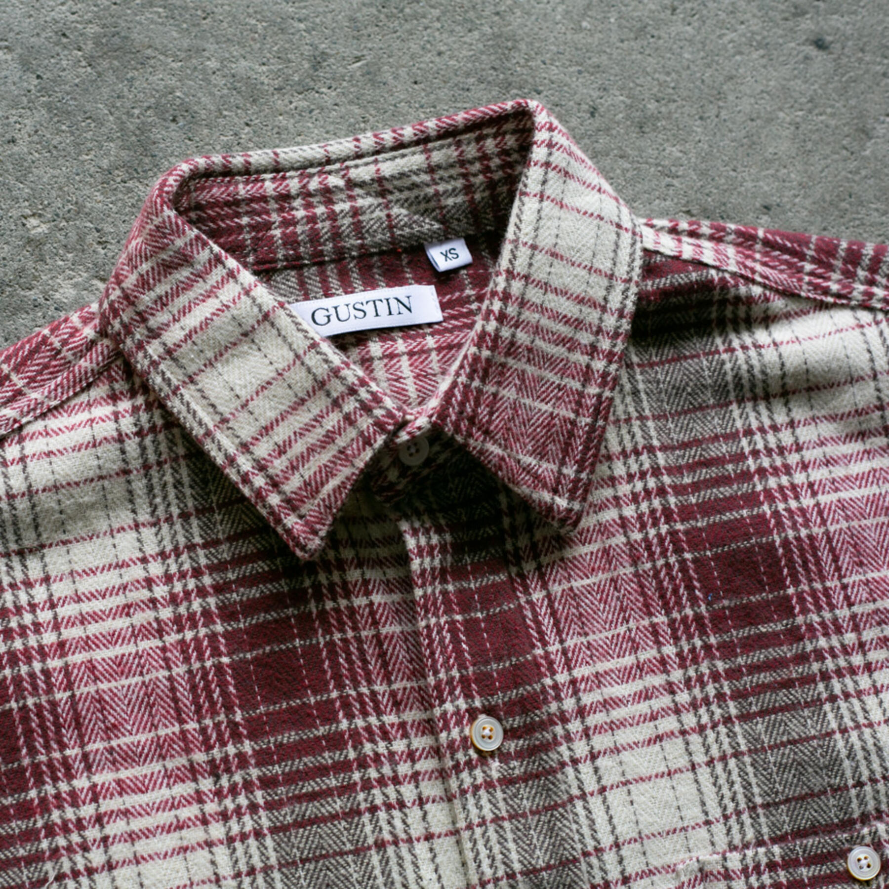 gustin #901 plaid herringbone - crimson
