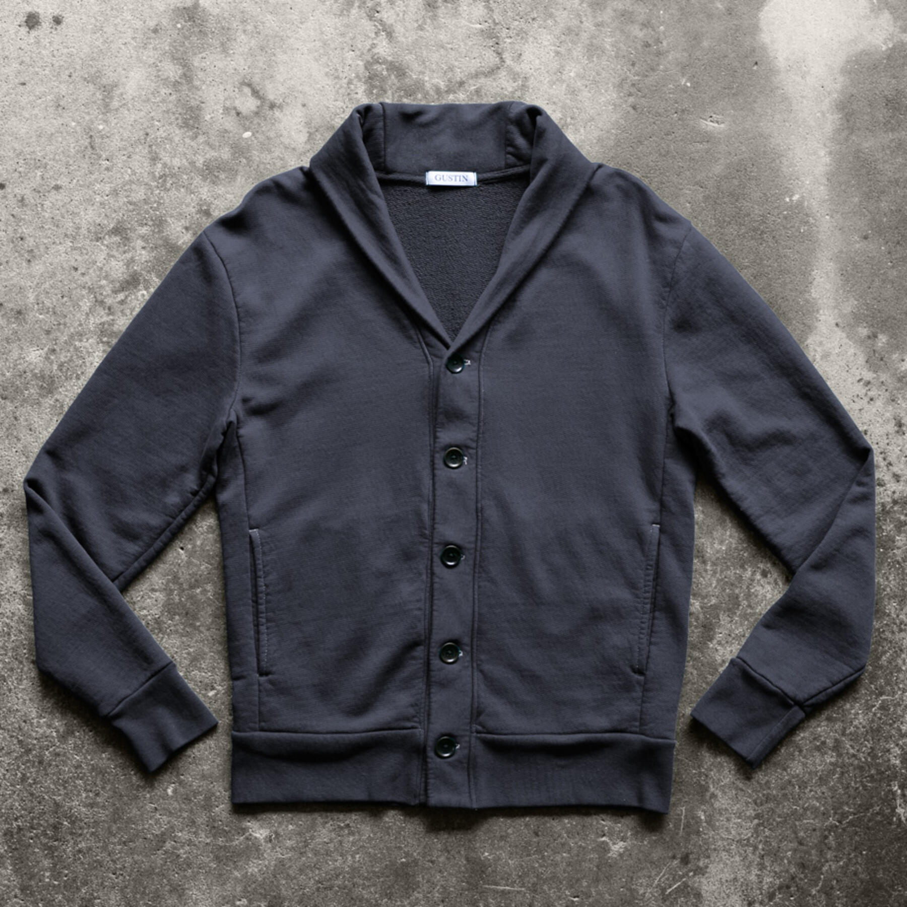 gustin french terry cardigan - gunmetal