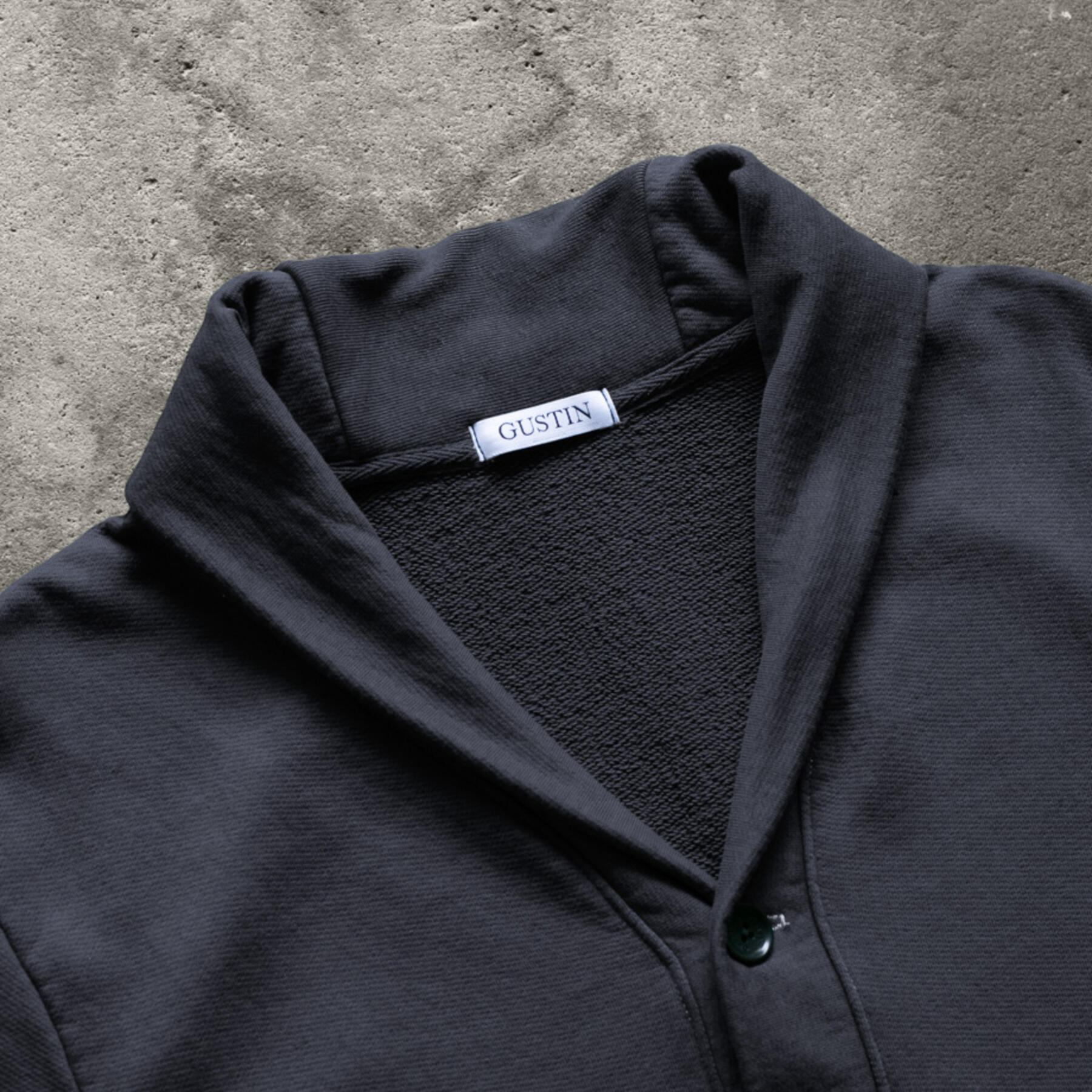 gustin french terry cardigan - gunmetal