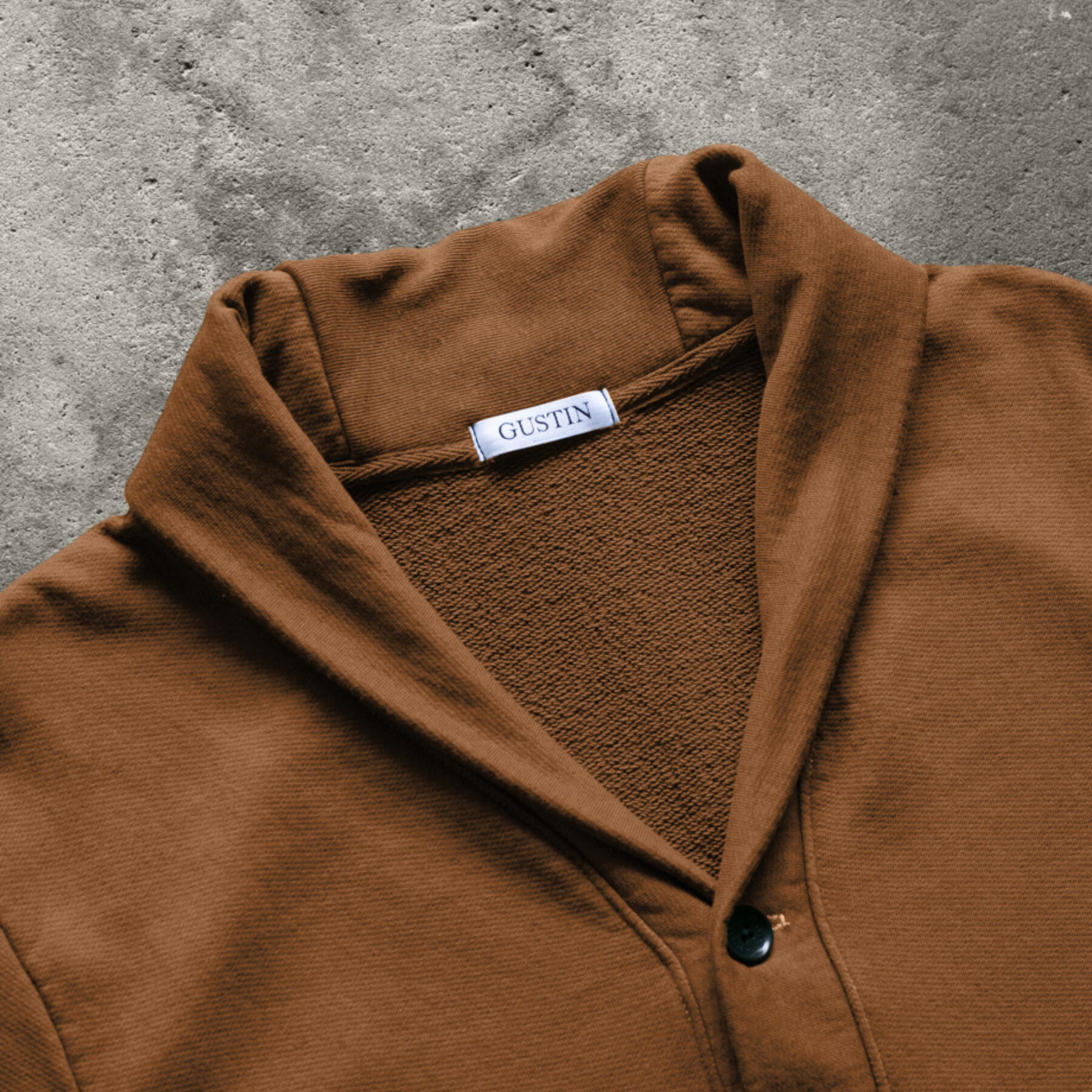 gustin french terry cardigan - burnt orange