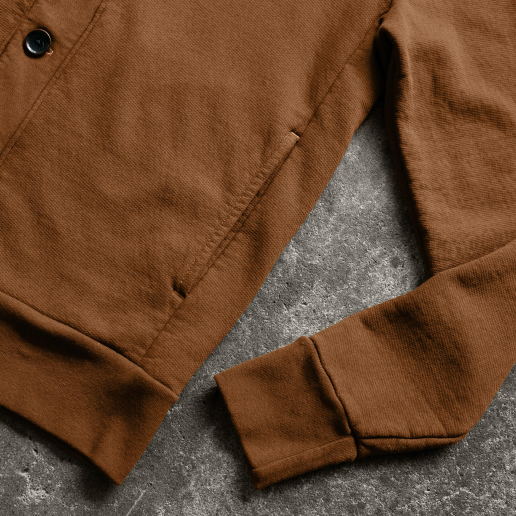 gustin french terry cardigan - burnt orange