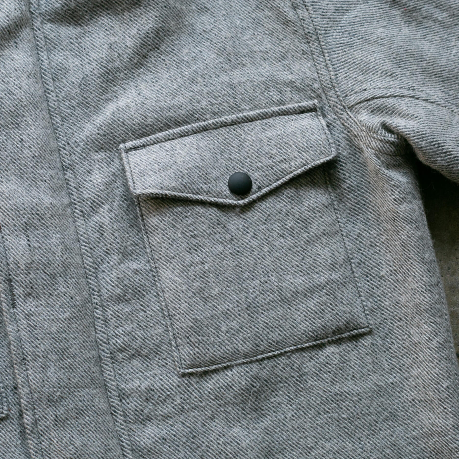 gustin wool linen field jacket - heather grey