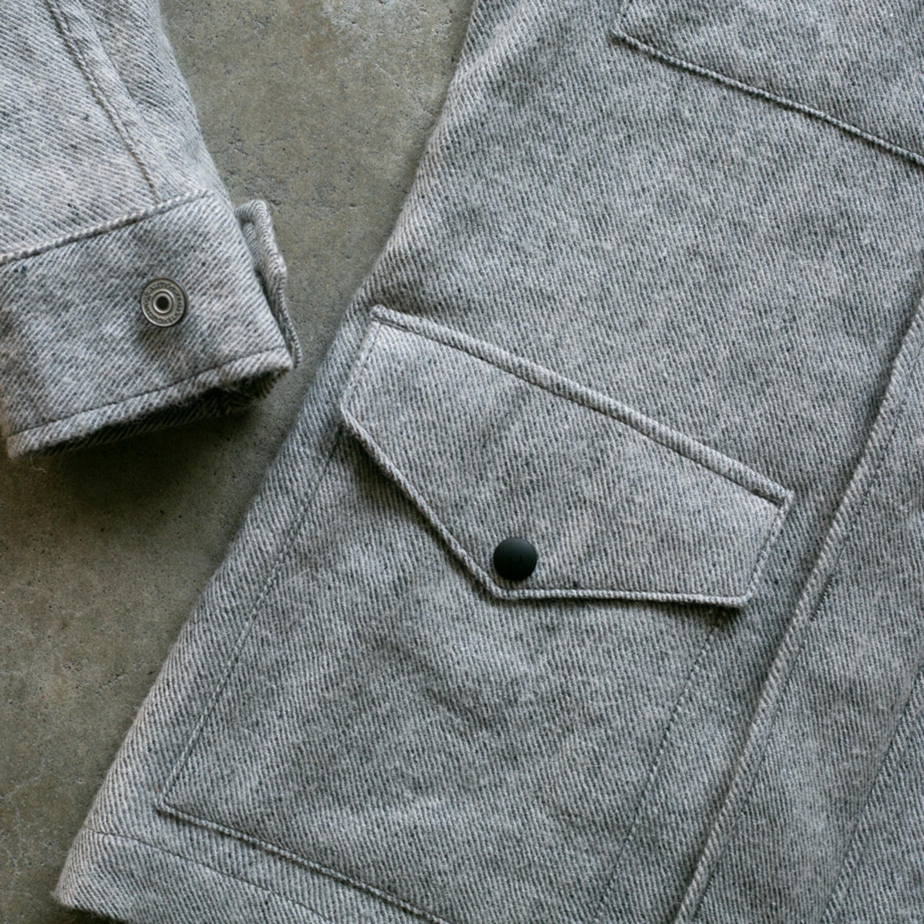 gustin wool linen field jacket - heather grey