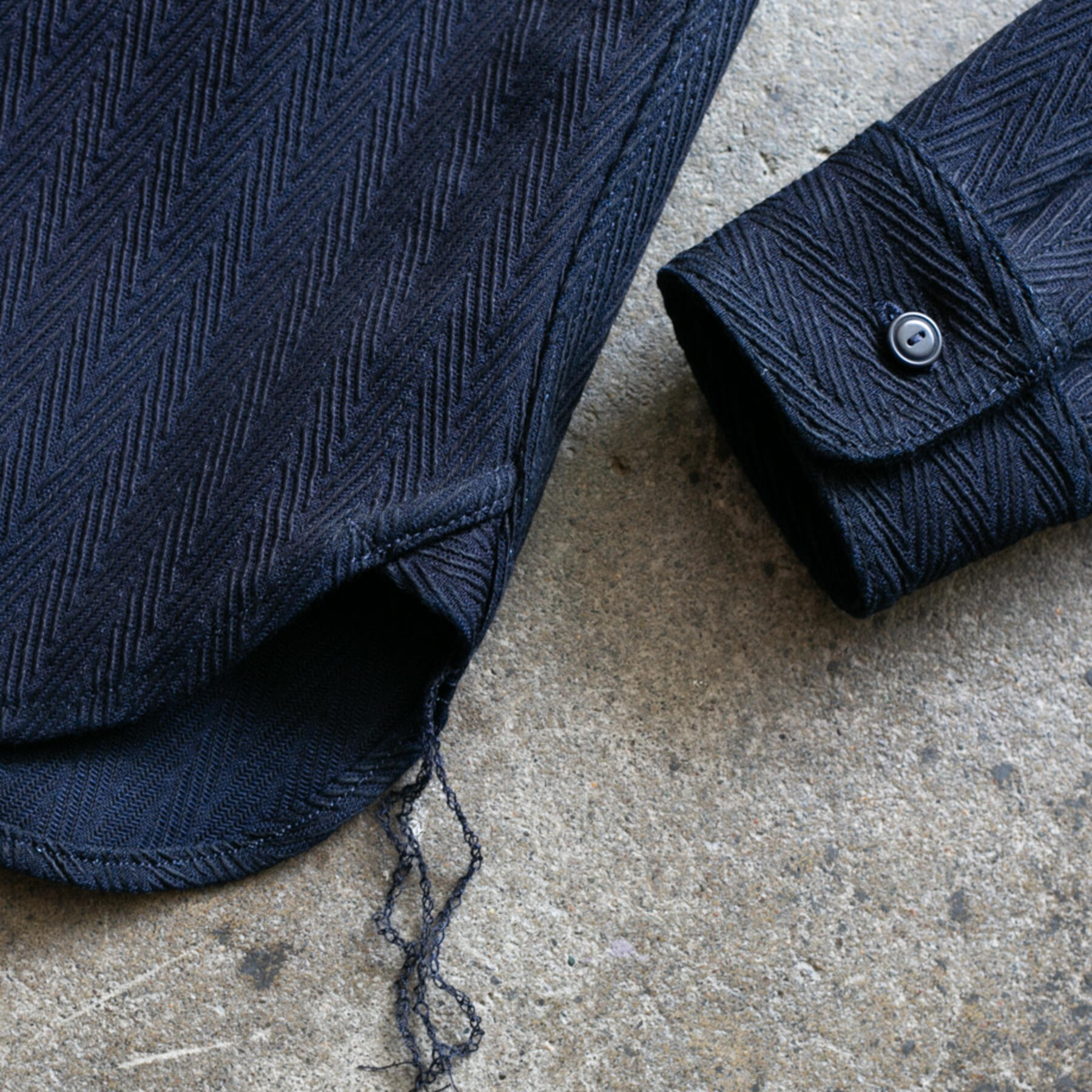 gustin #108 japan dobby herringbone workshirt - double indigo