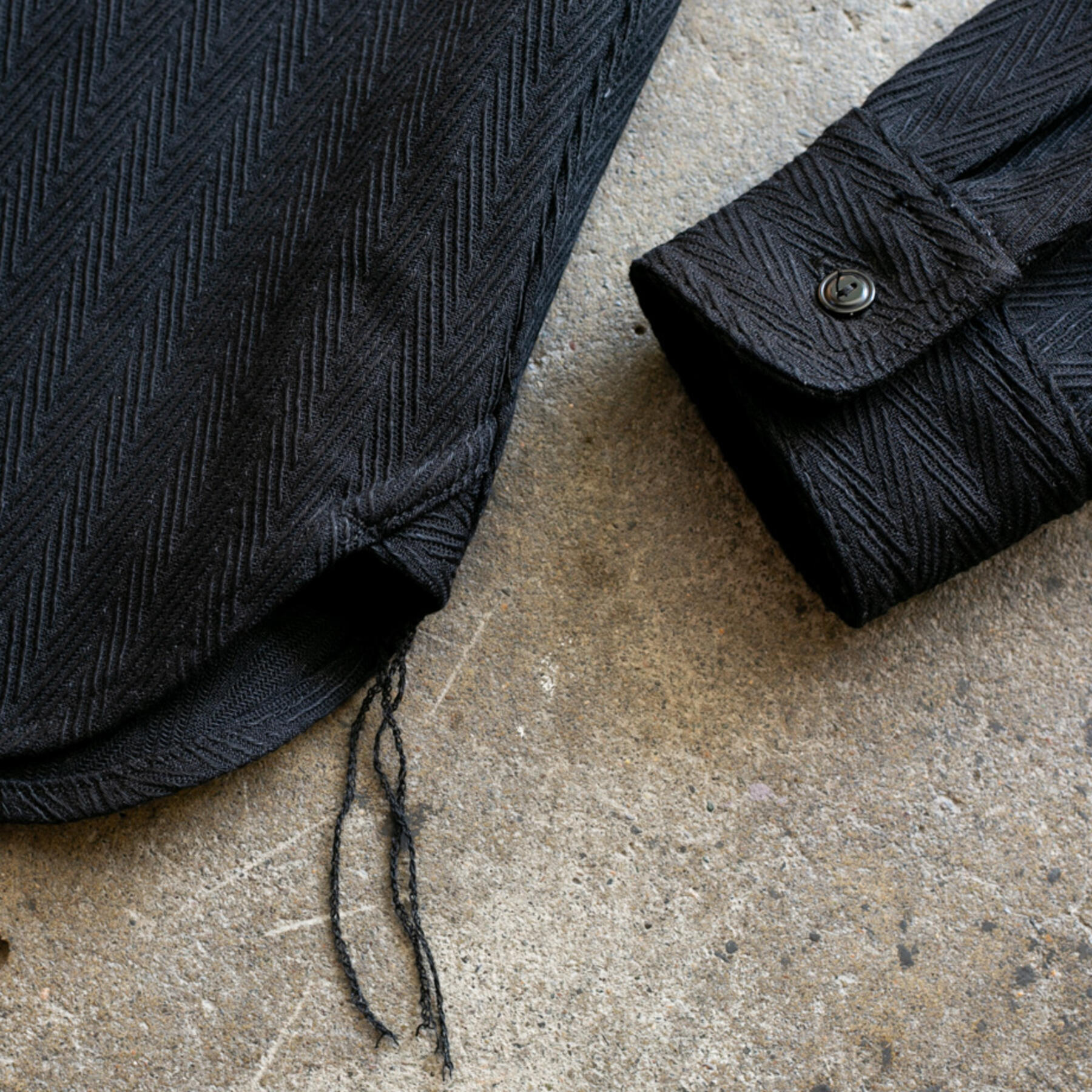 gustin #109 japan dobby herringbone workshirt - double black