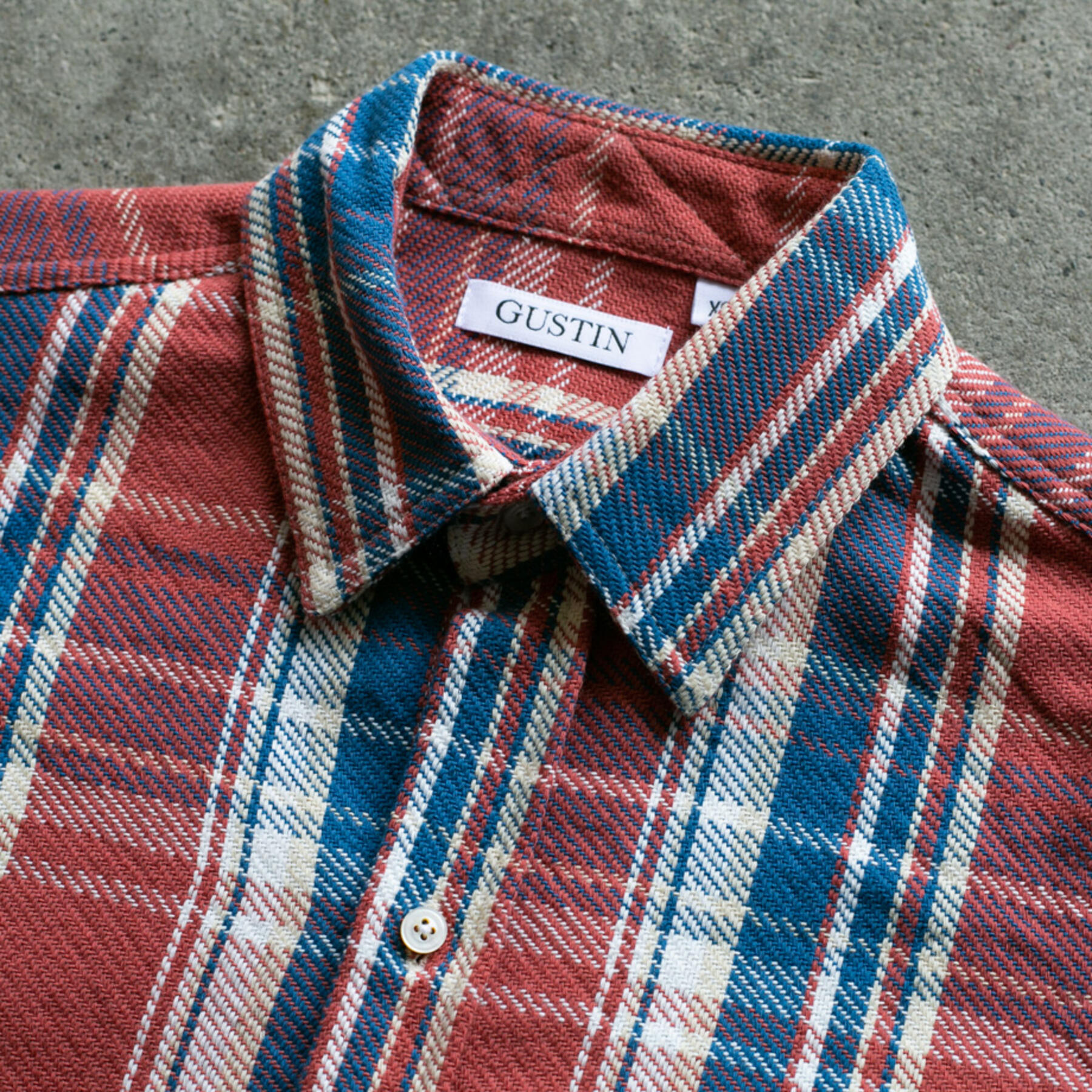 gustin #905 retro loose weave plaid - blue red