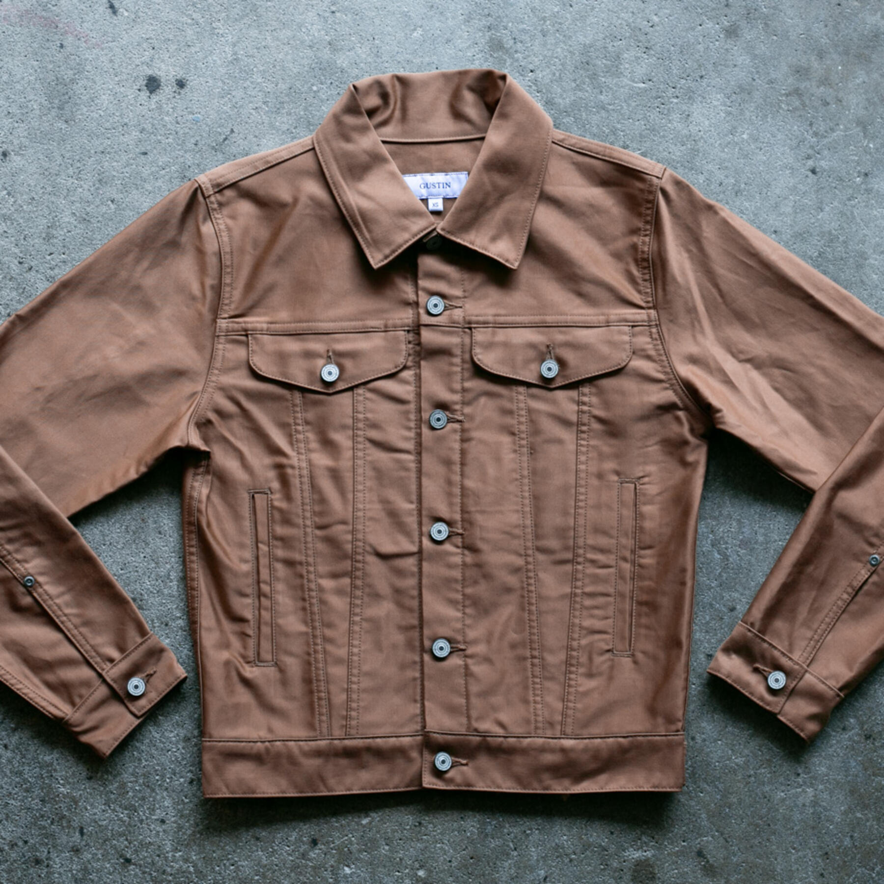 gustin 60/40 mountain cloth trucker jacket - gold khaki
