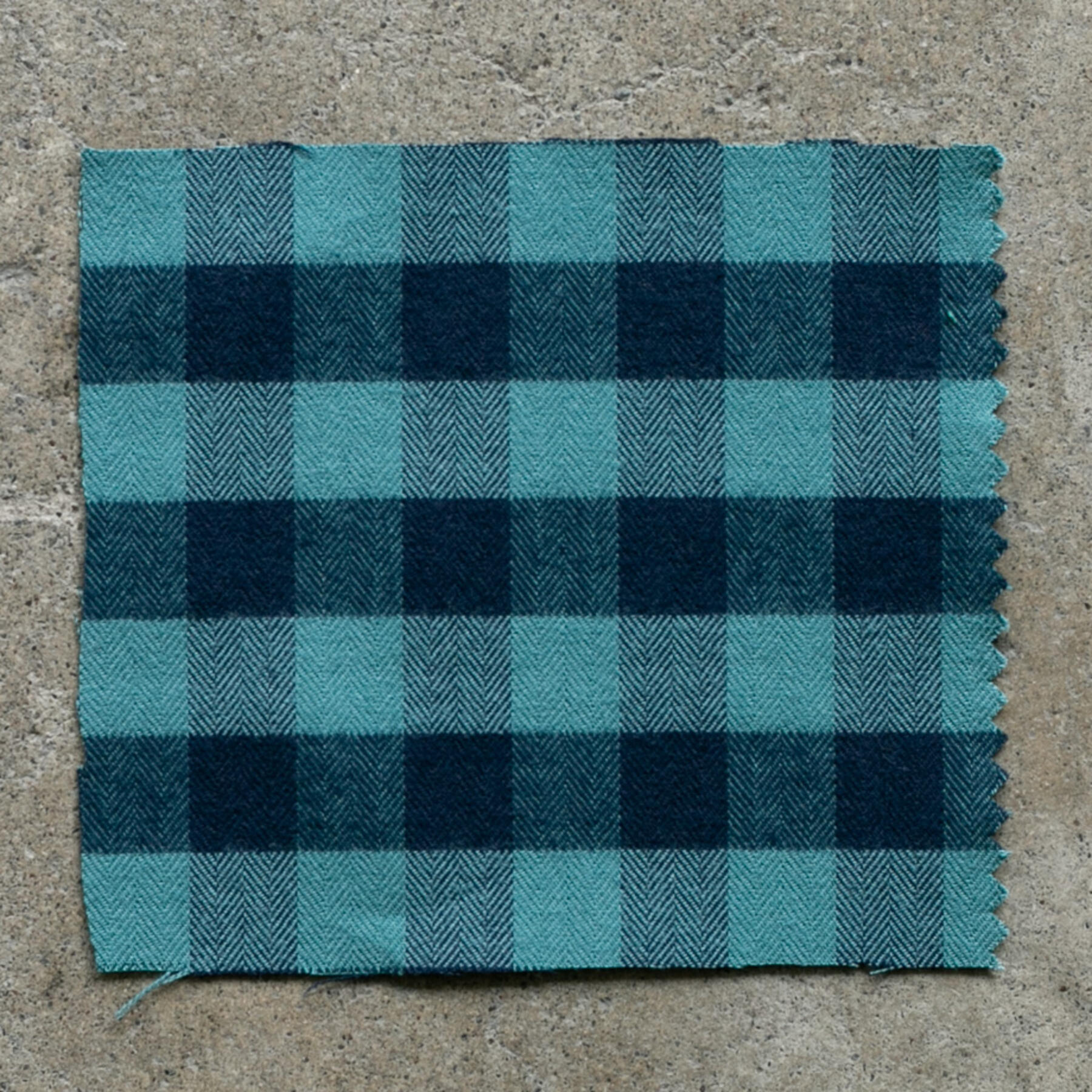 gustin #910 brushed herringbone gingham - aqua x navy