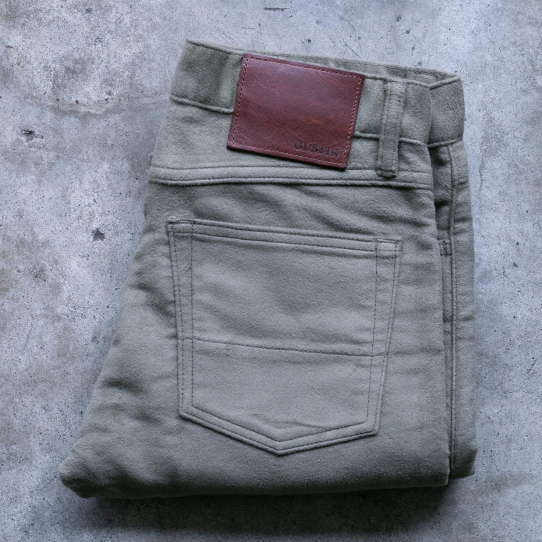 gustin #165 british felt moleskin - olive grey