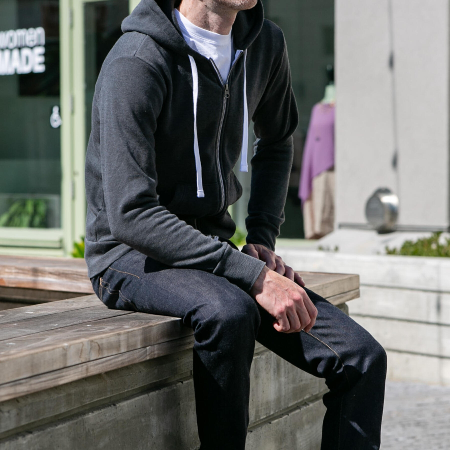 gustin twisted yarn fleece zip hoodie 2 pack (heather grey, graphite)