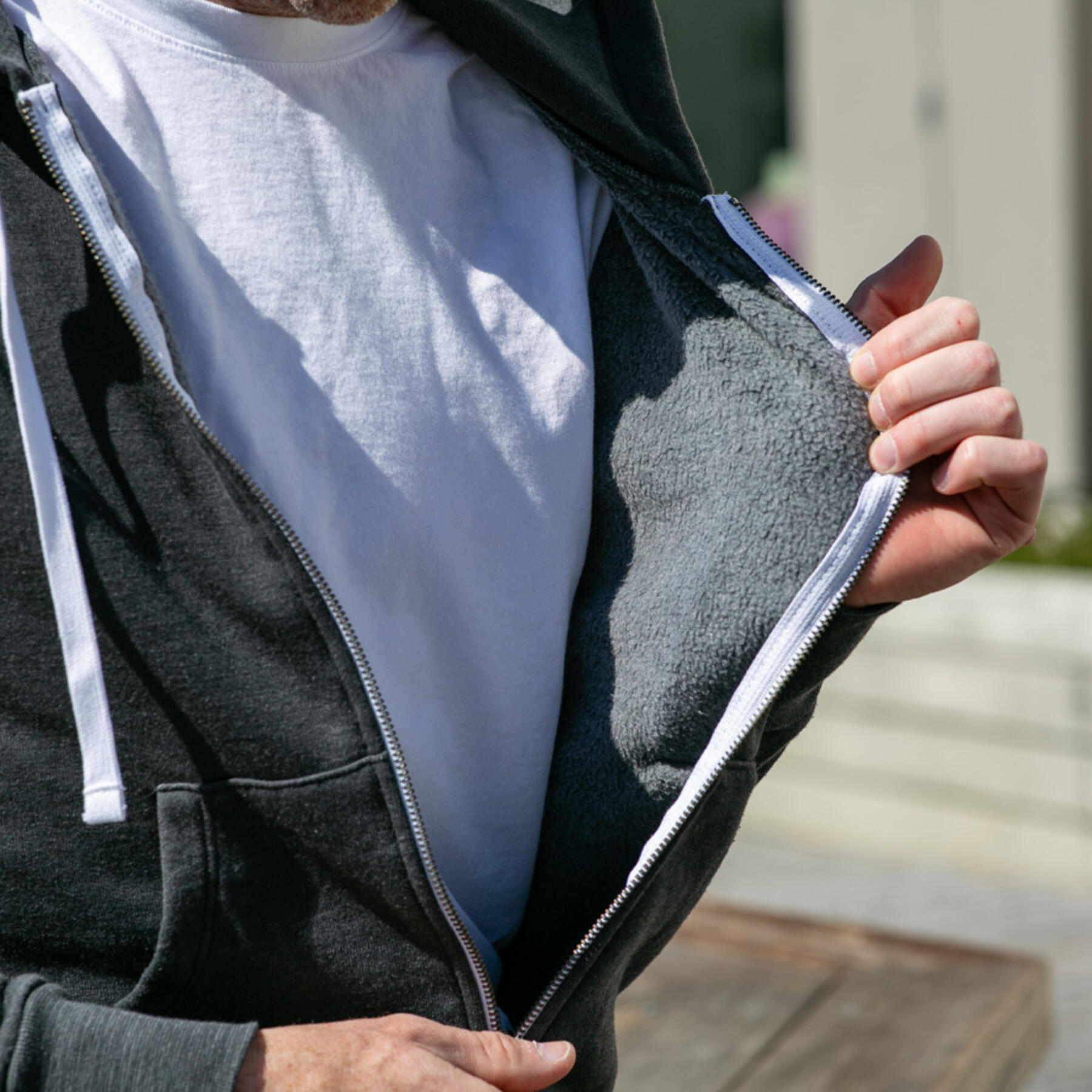 gustin twisted yarn fleece zip hoodie 2 pack (heather grey, graphite)