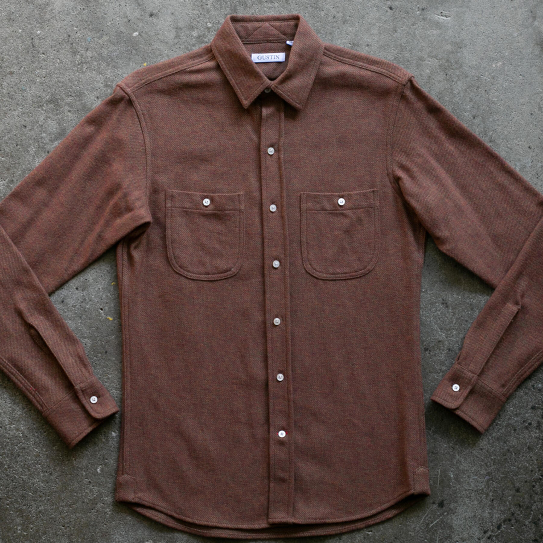 gustin #913 ultrasoft brindle shirt - rust