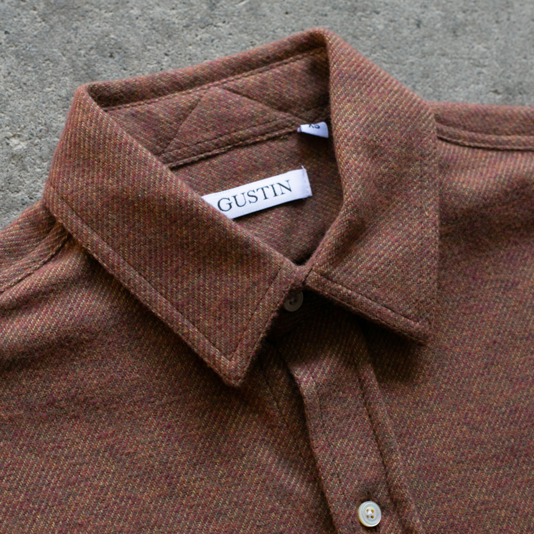 gustin #913 ultrasoft brindle shirt - rust