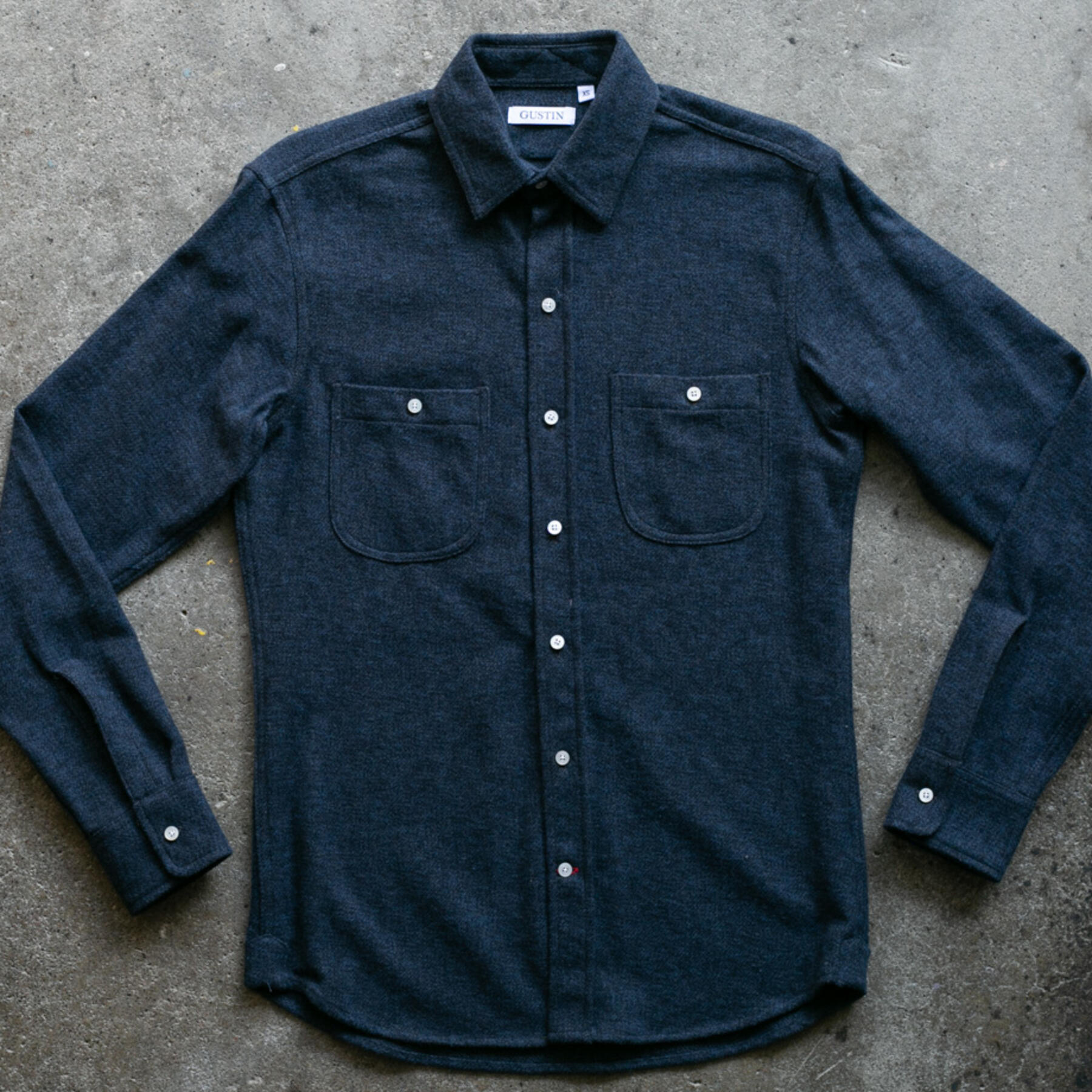 gustin #912 ultrasoft brindle shirt - bluexblack