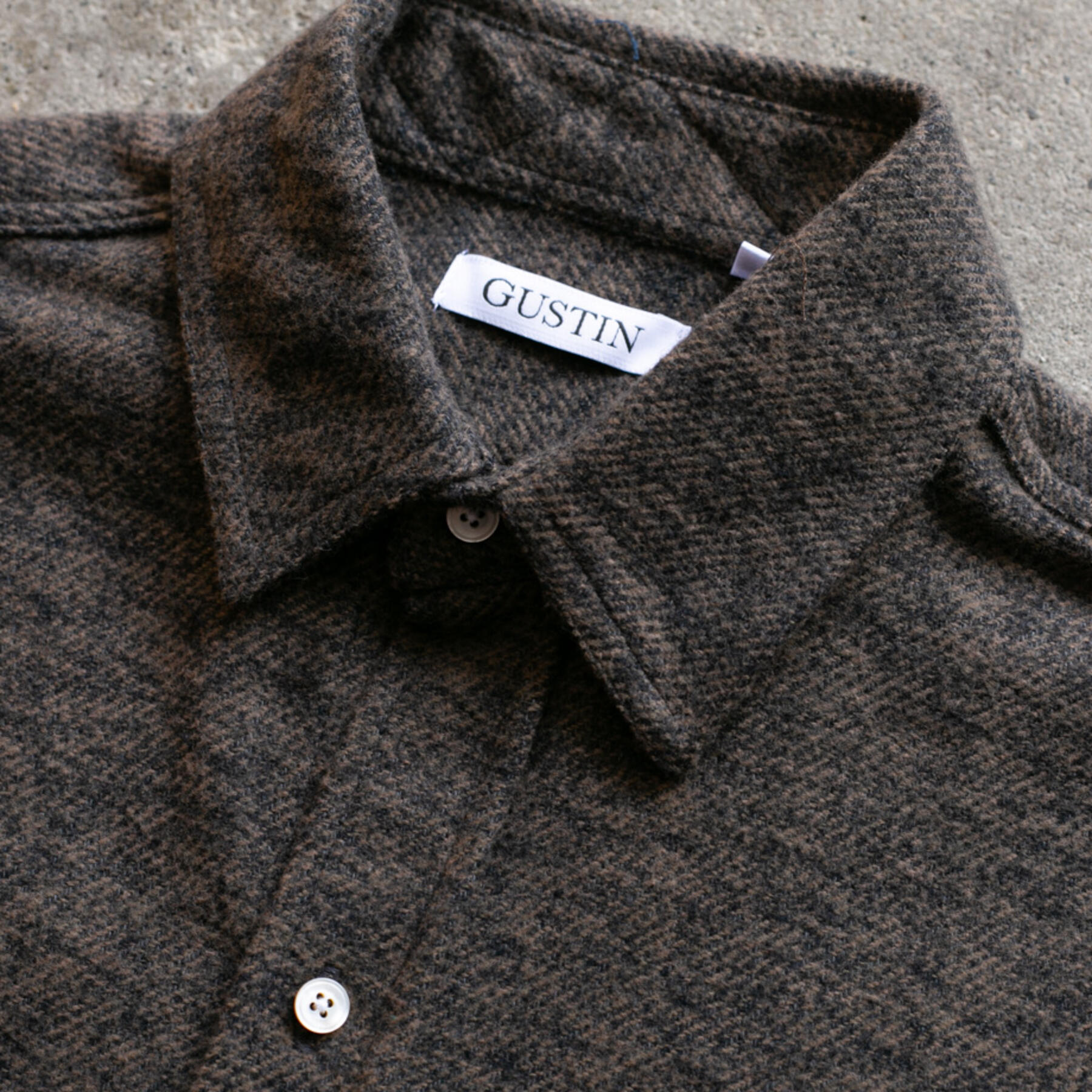 gustin #911 ultrasoft brindle shirt - brownxblack