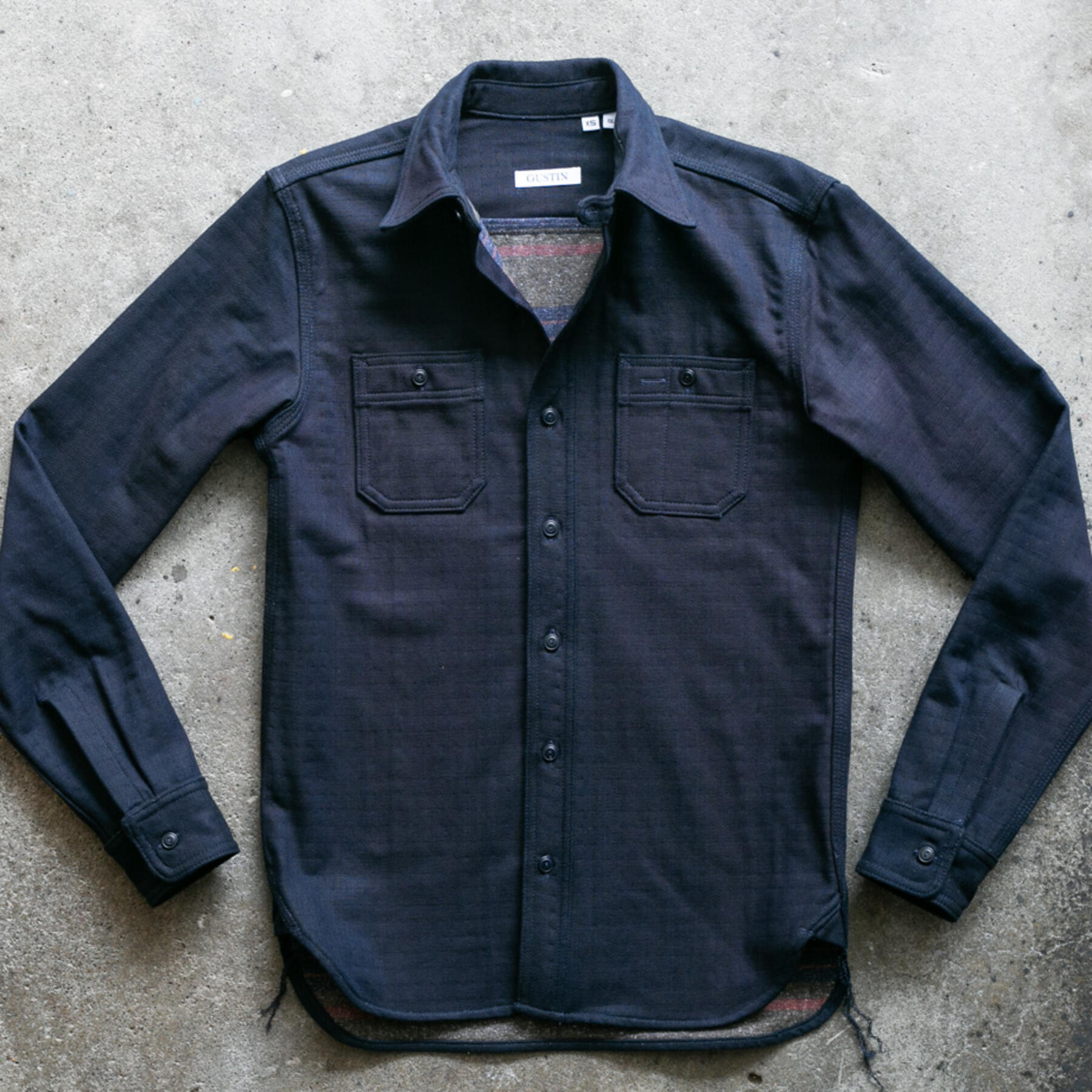 gustin #110 indigoxsaddle blanket workshirt