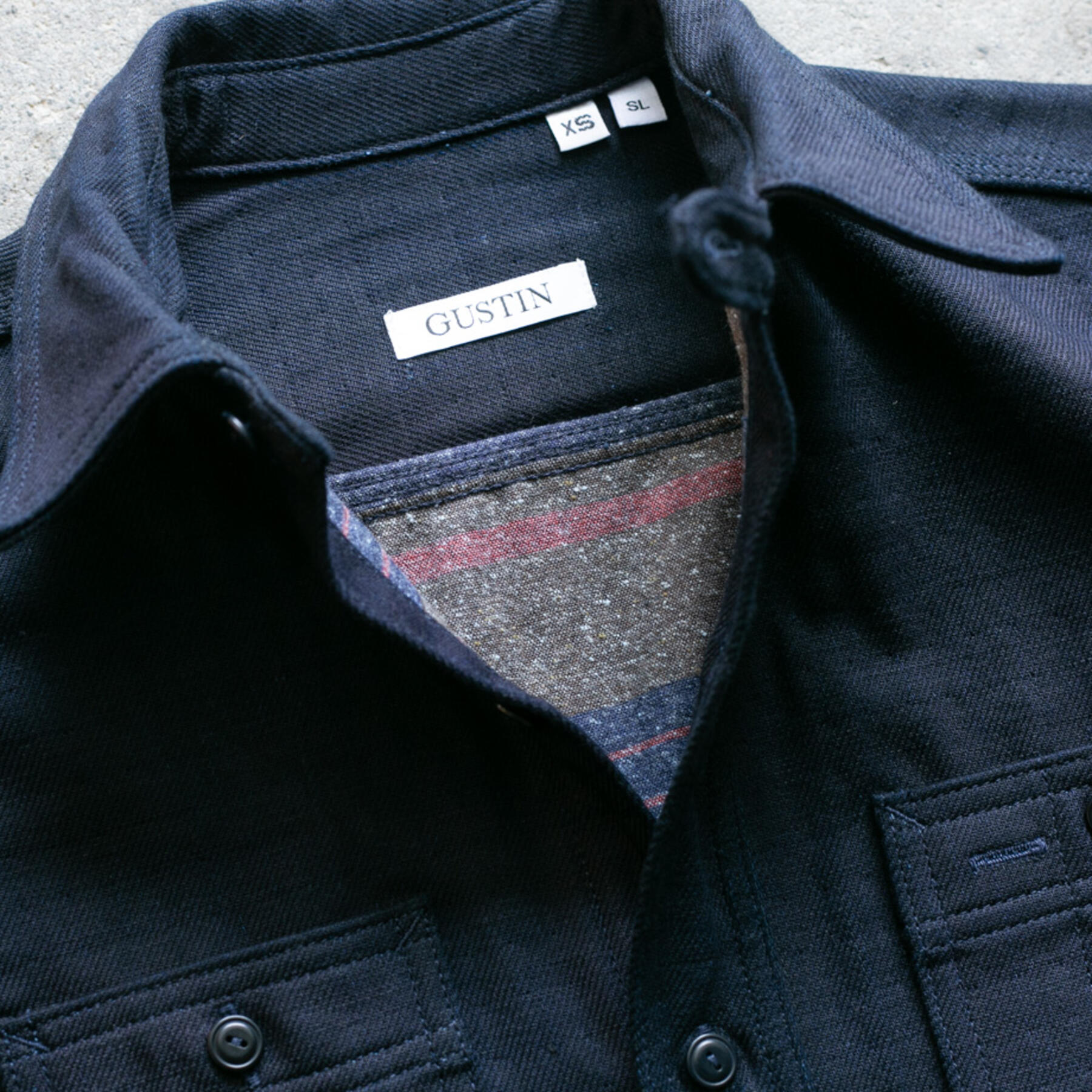 gustin #110 indigoxsaddle blanket workshirt