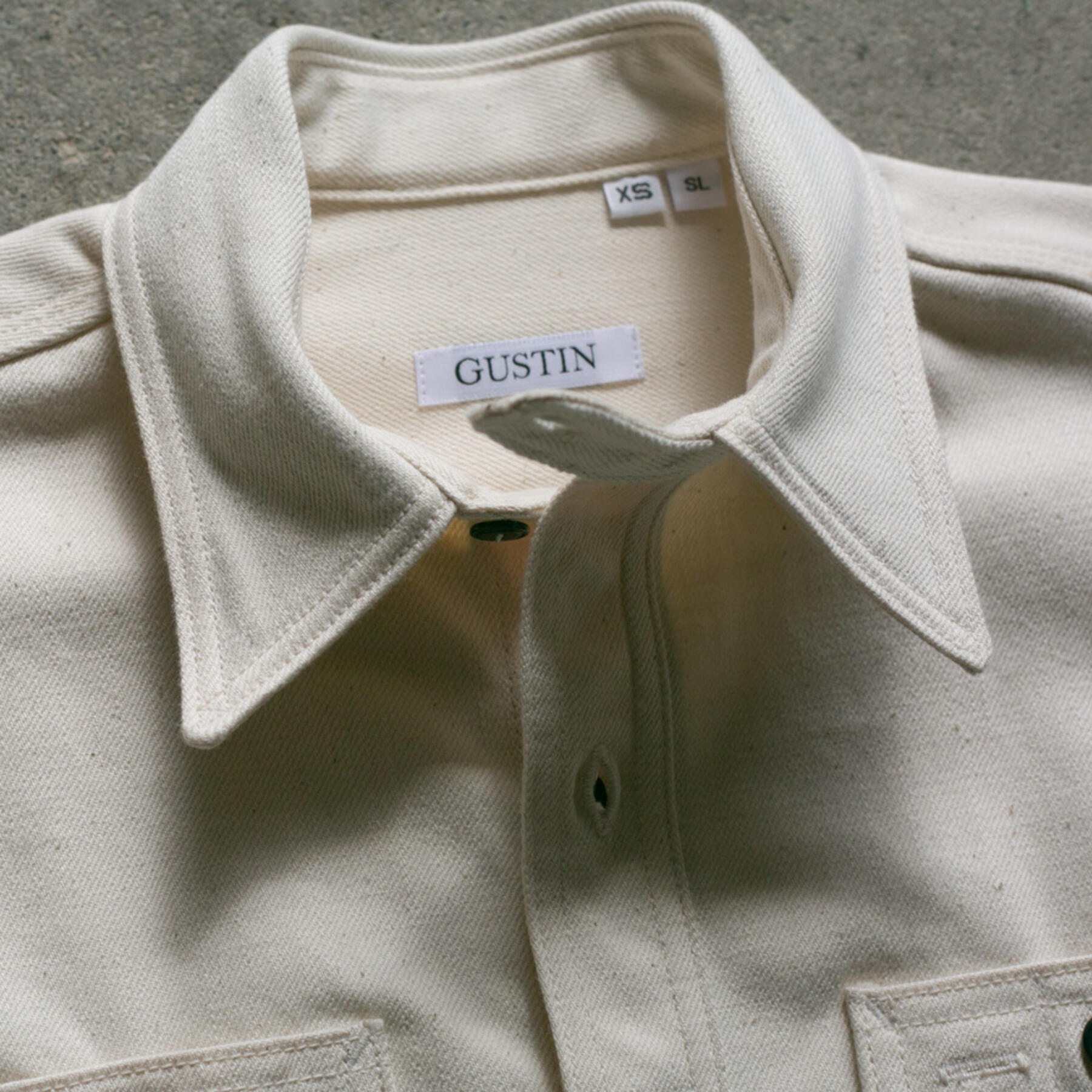 gustin #113 crosshatch rainbow id workshirt - natural
