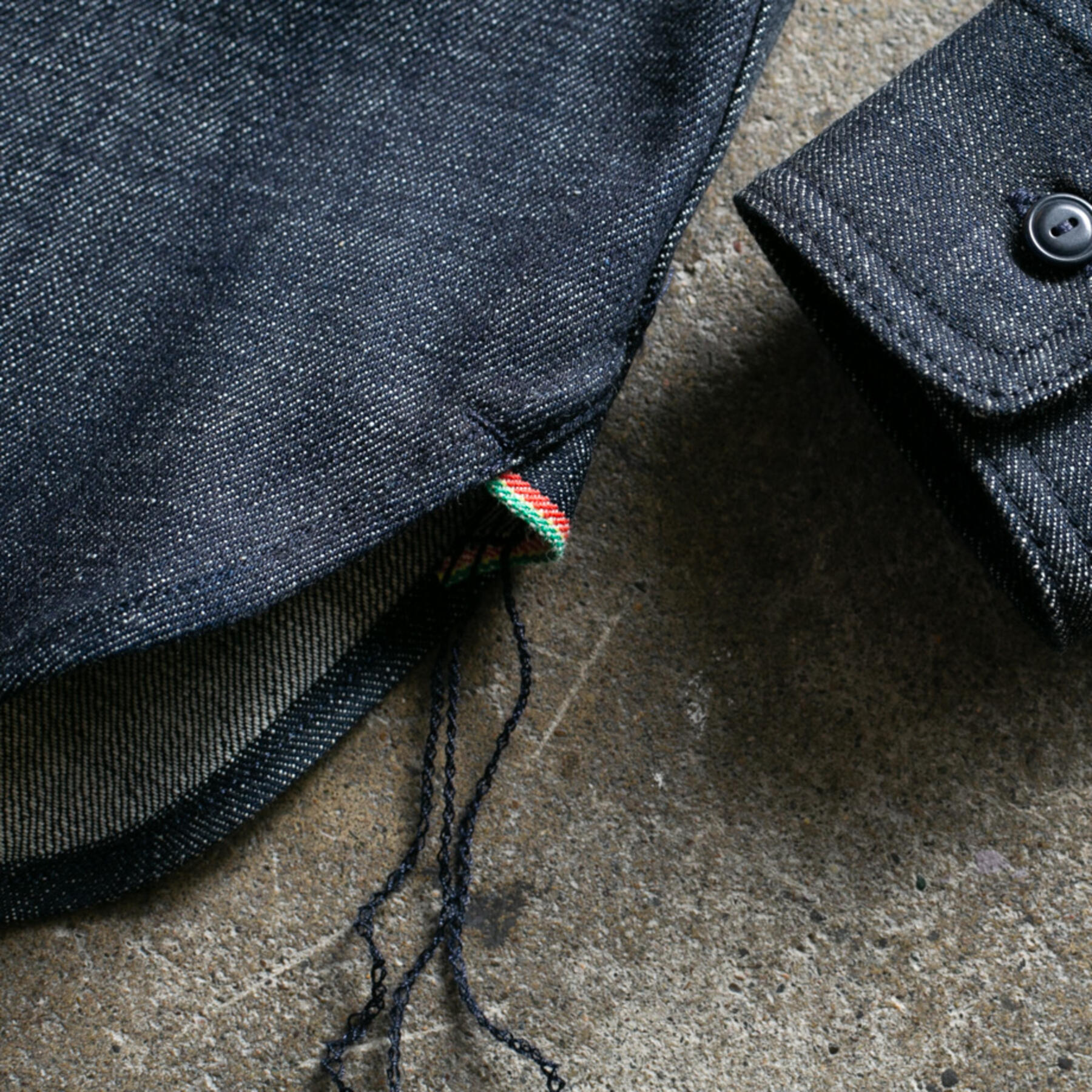 gustin #112 crosshatch rainbow id workshirt - indigo