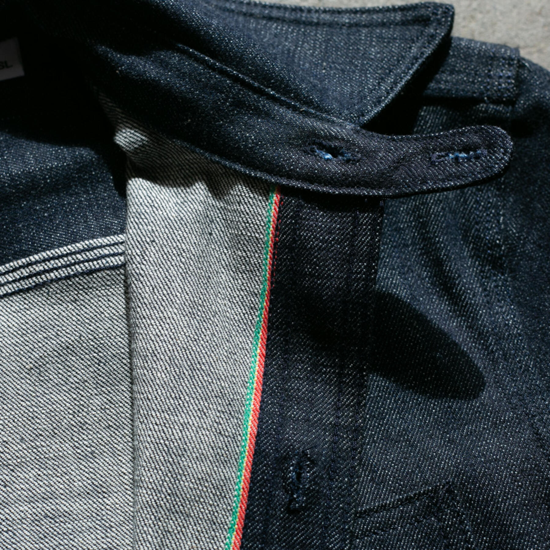 gustin #112 crosshatch rainbow id workshirt - indigo