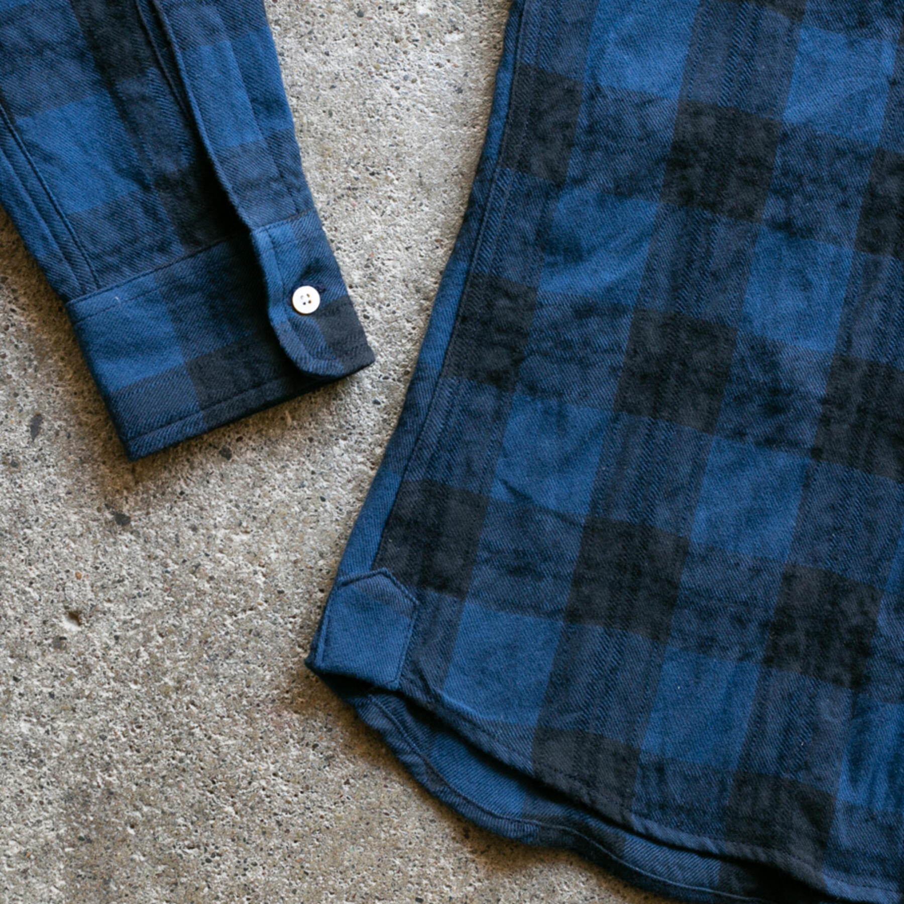 gustin #920 crinkle shirt - bluexblack
