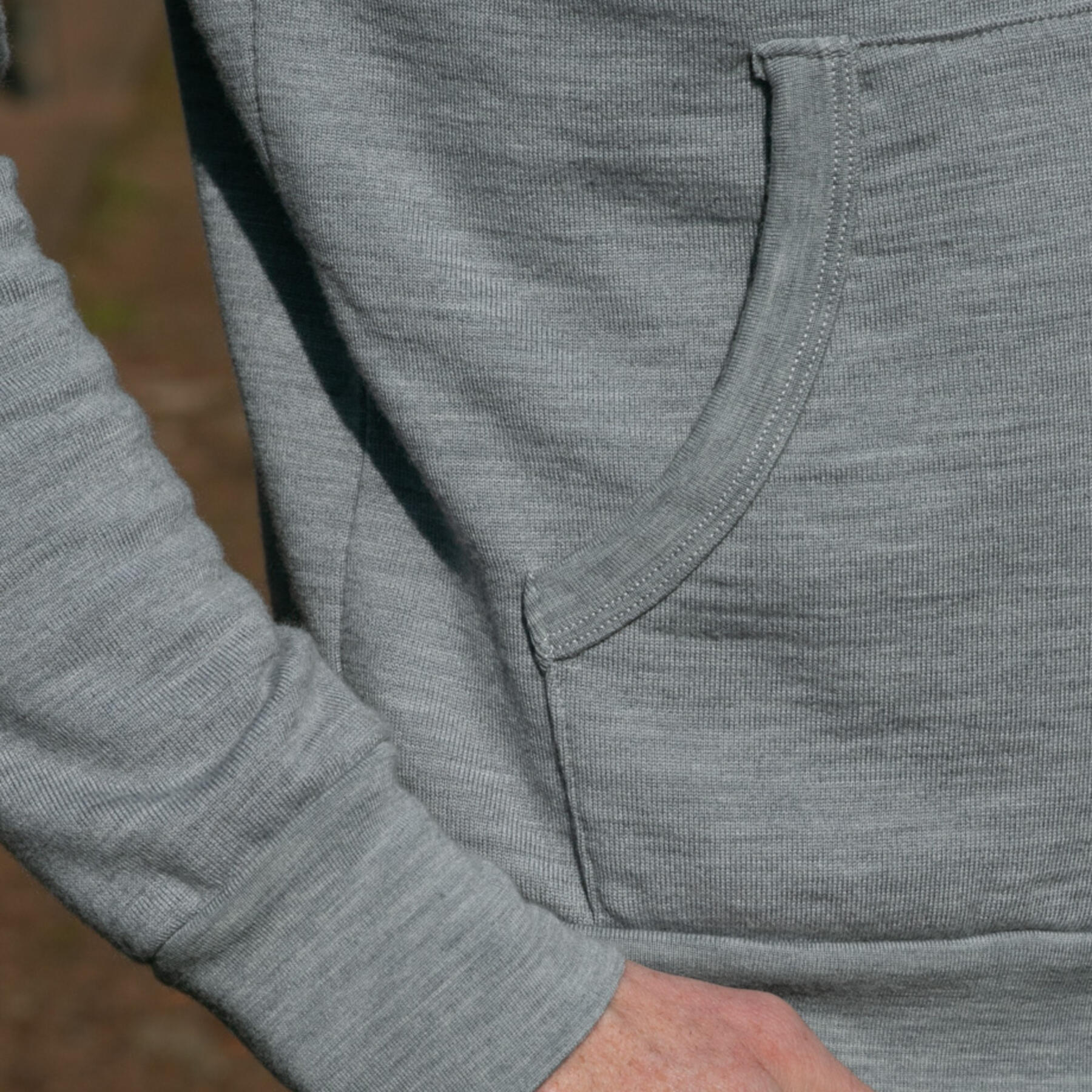 gustin merino wool zip hoodie - heather grey
