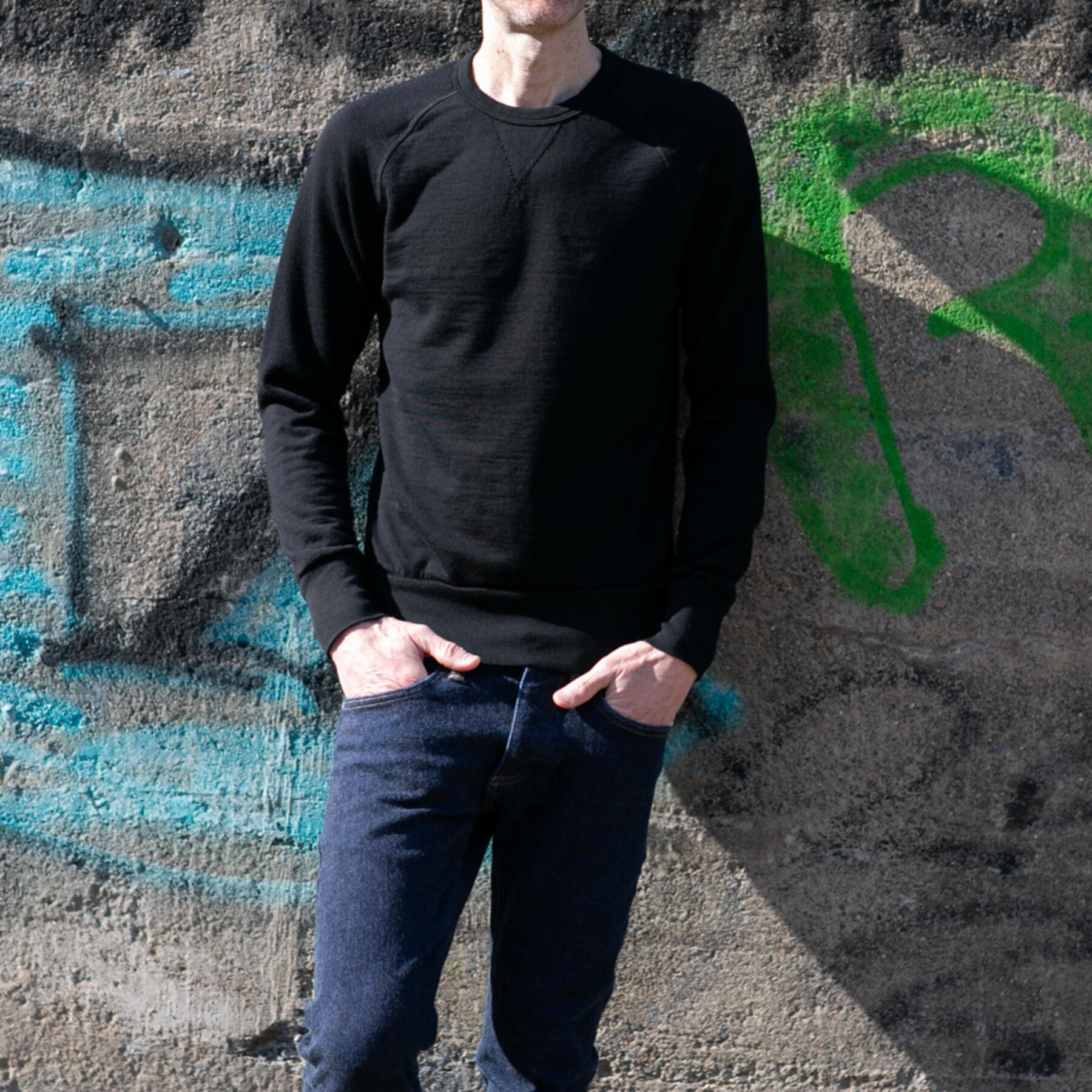 gustin merino wool sweatshirt - black
