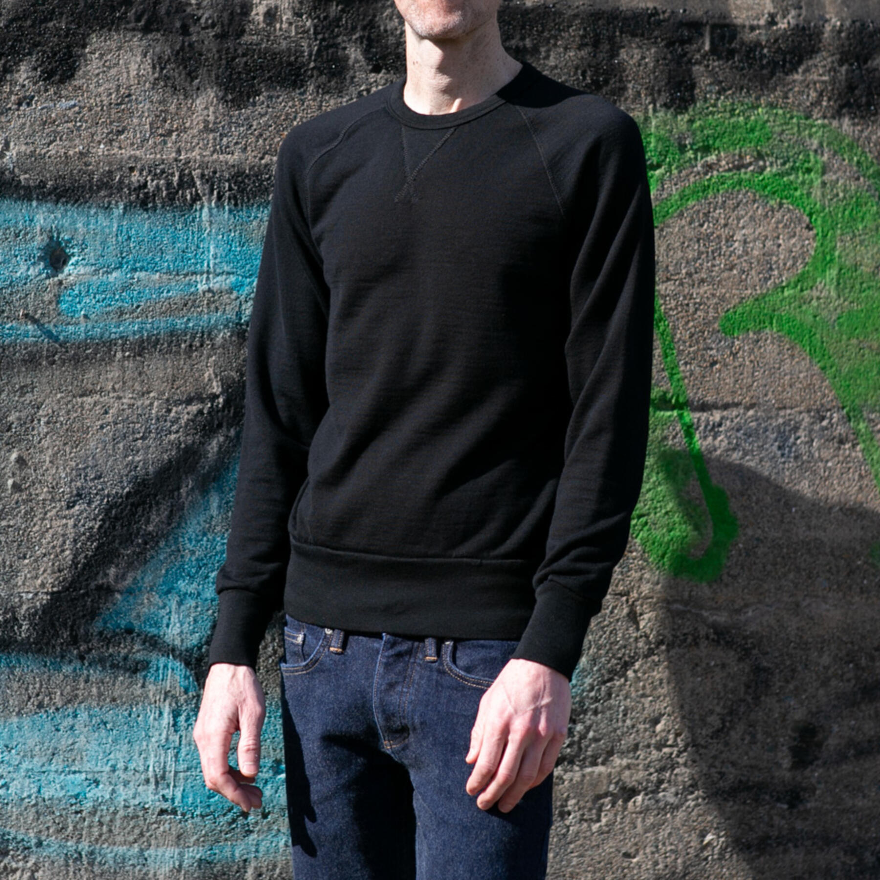gustin merino wool sweatshirt - black
