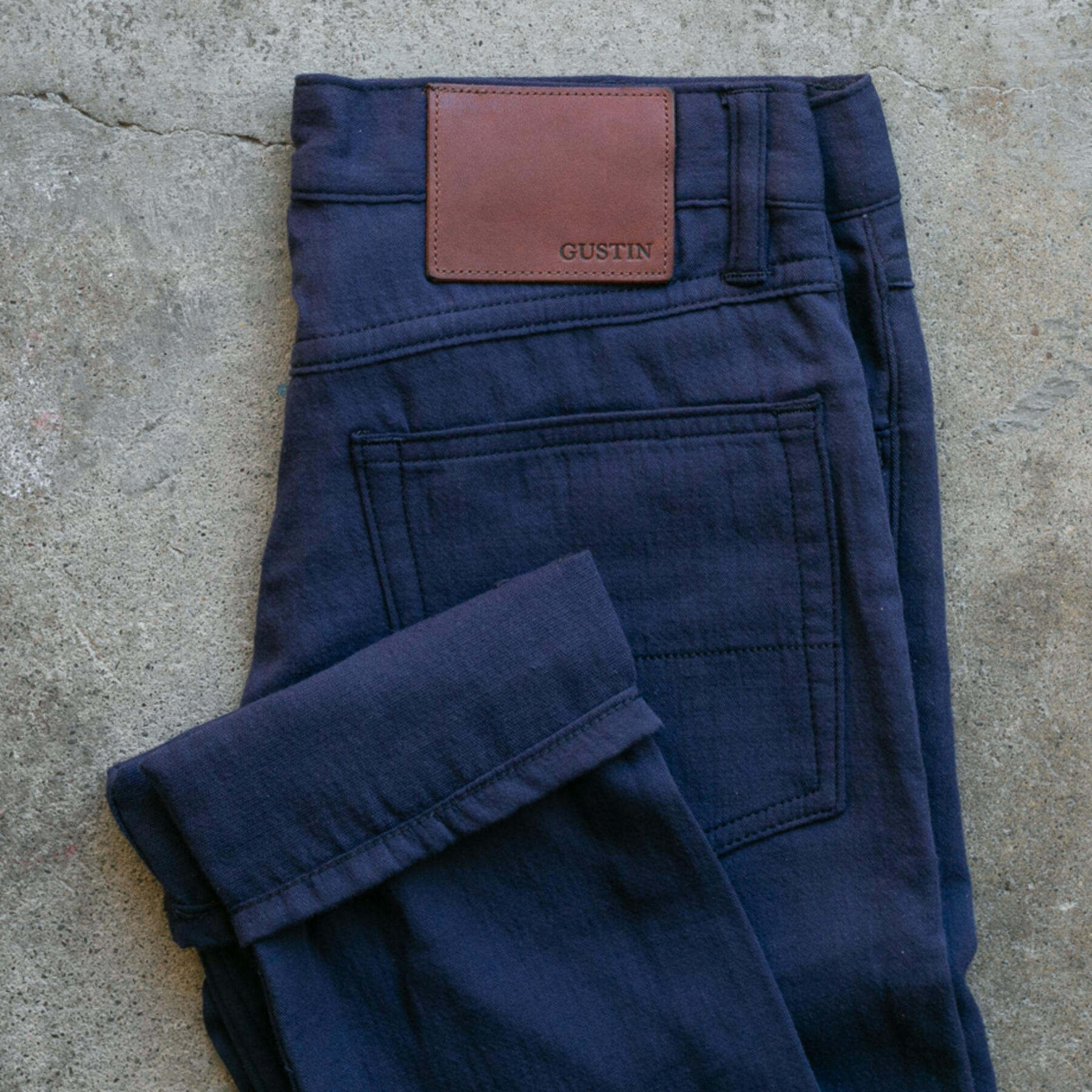 gustin #176 twillxgauze 5 pocket - navy