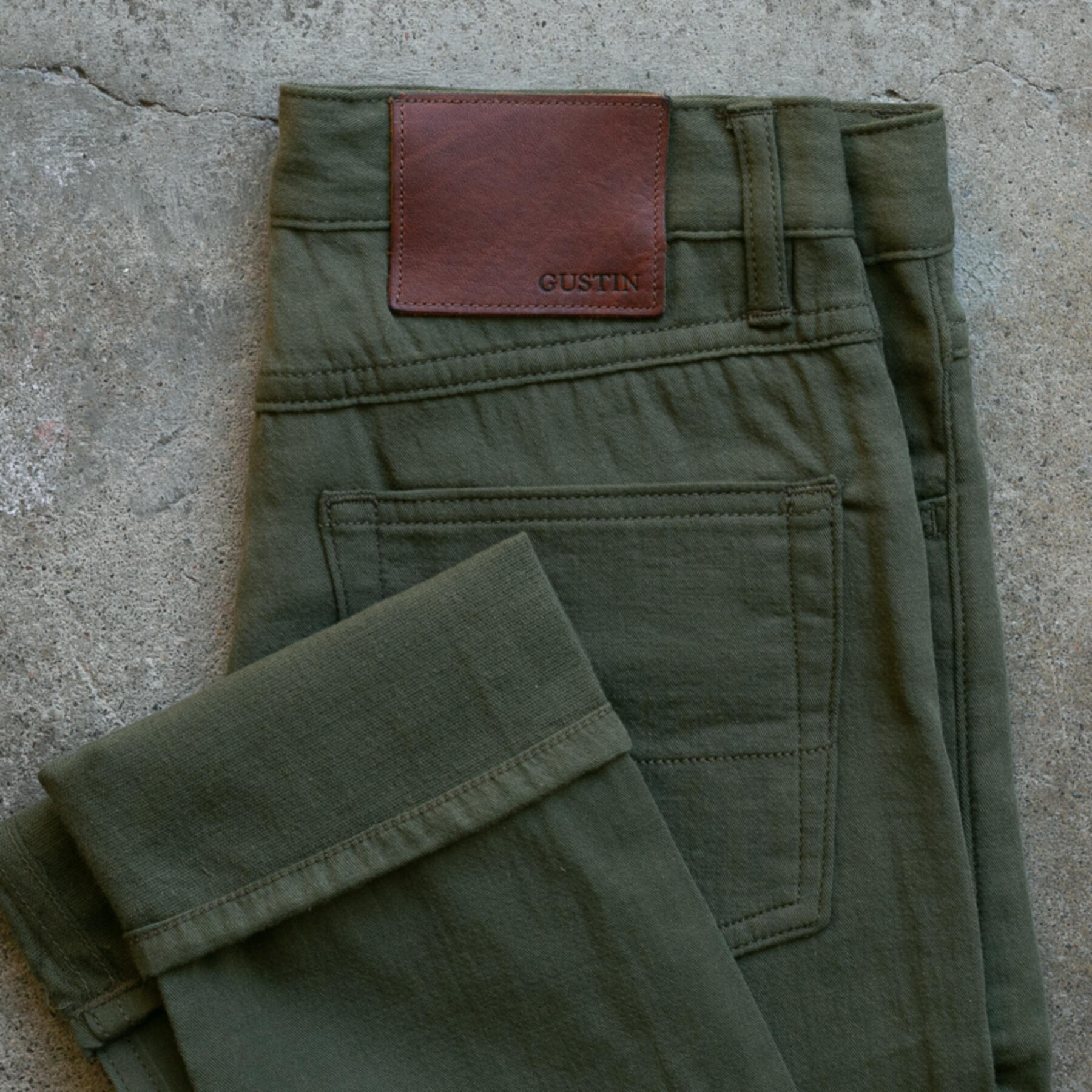 gustin #175 twillxgauze 5 pocket - olive