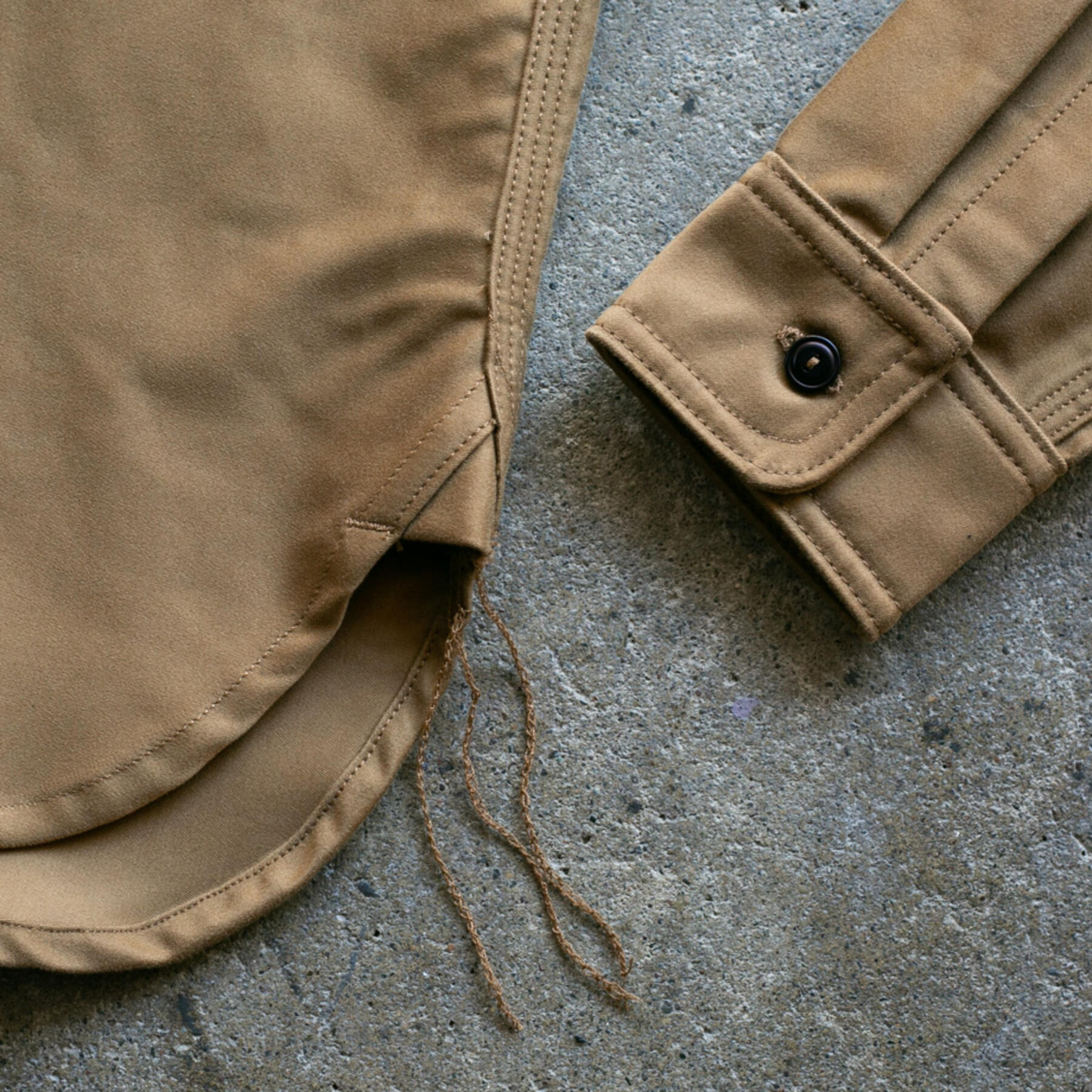 gustin #116 egyptian giza moleskin workshirt - gold khaki