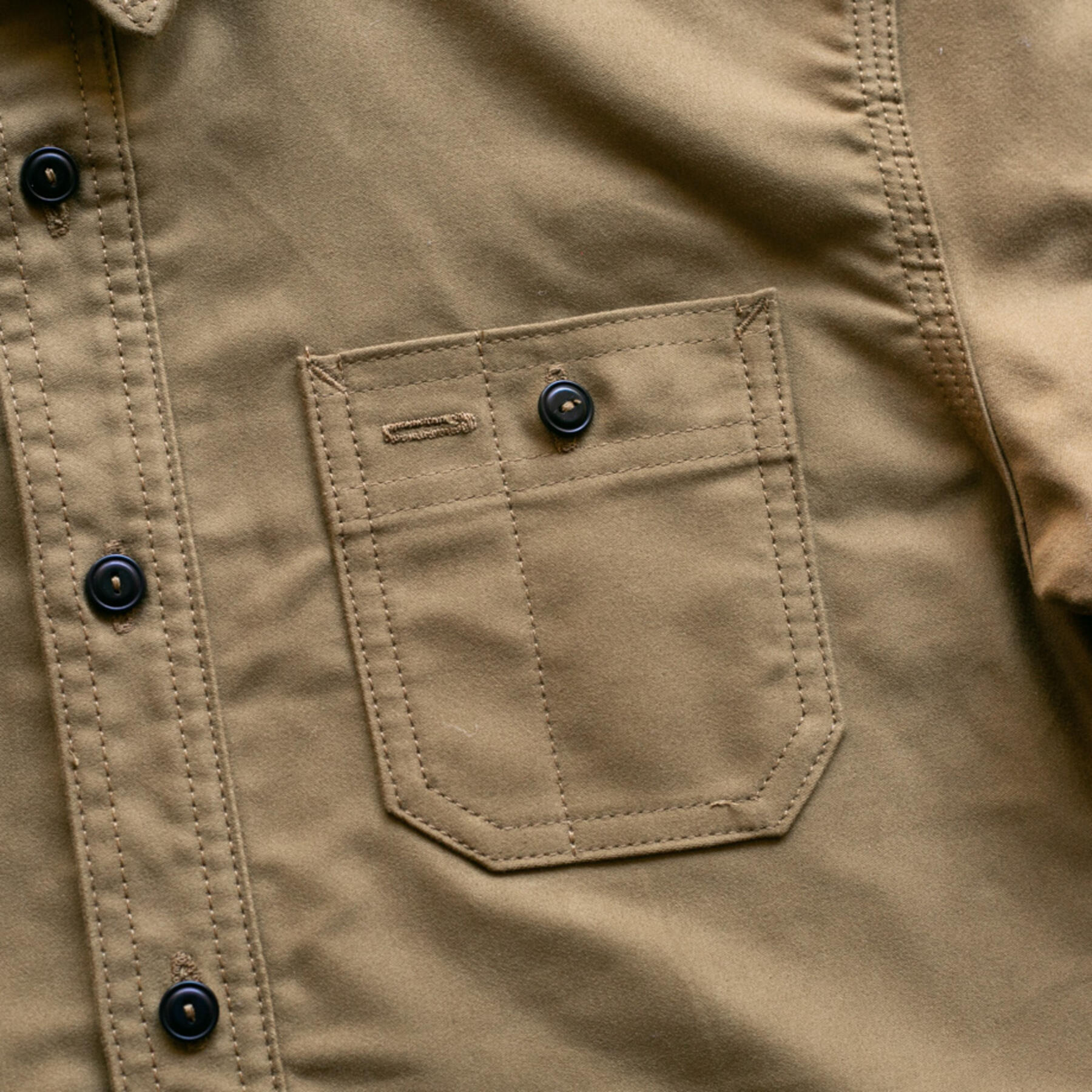 gustin #116 egyptian giza moleskin workshirt - gold khaki