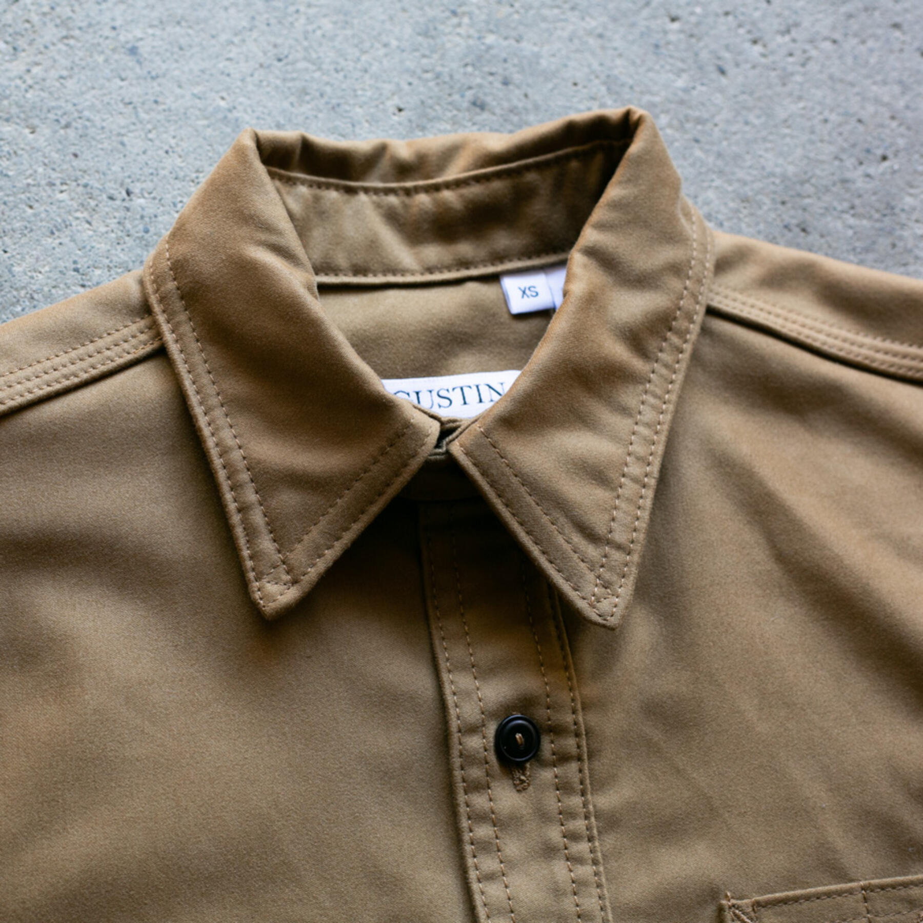 gustin #116 egyptian giza moleskin workshirt - gold khaki