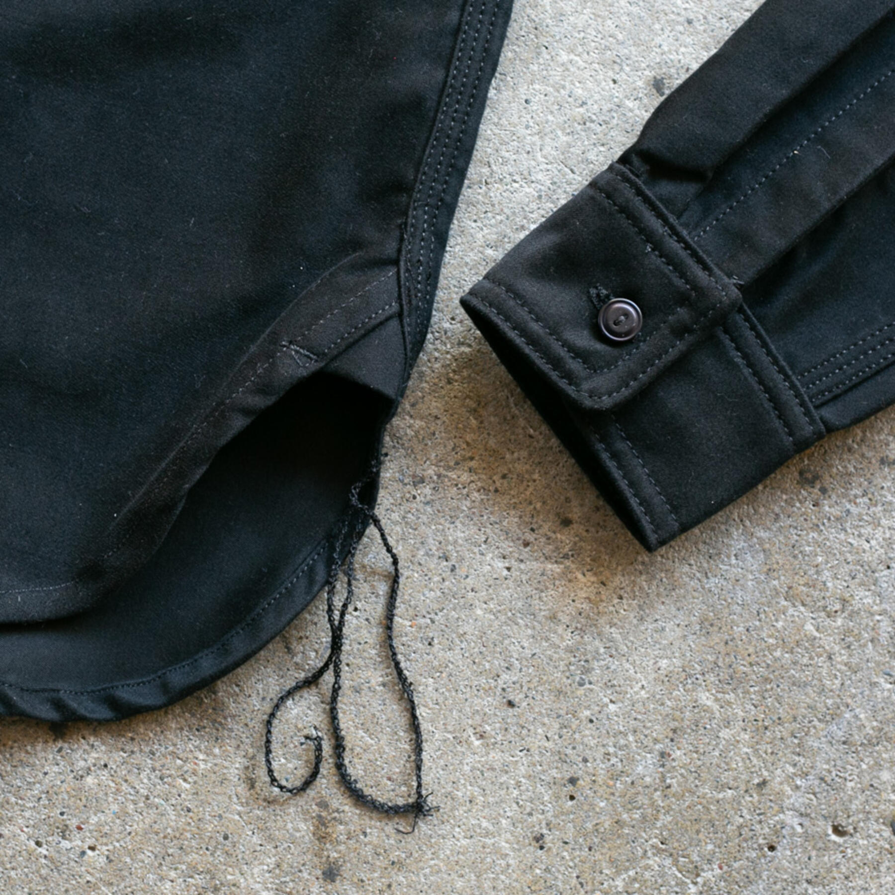 gustin #115 egyptian giza moleskin workshirt - jet black