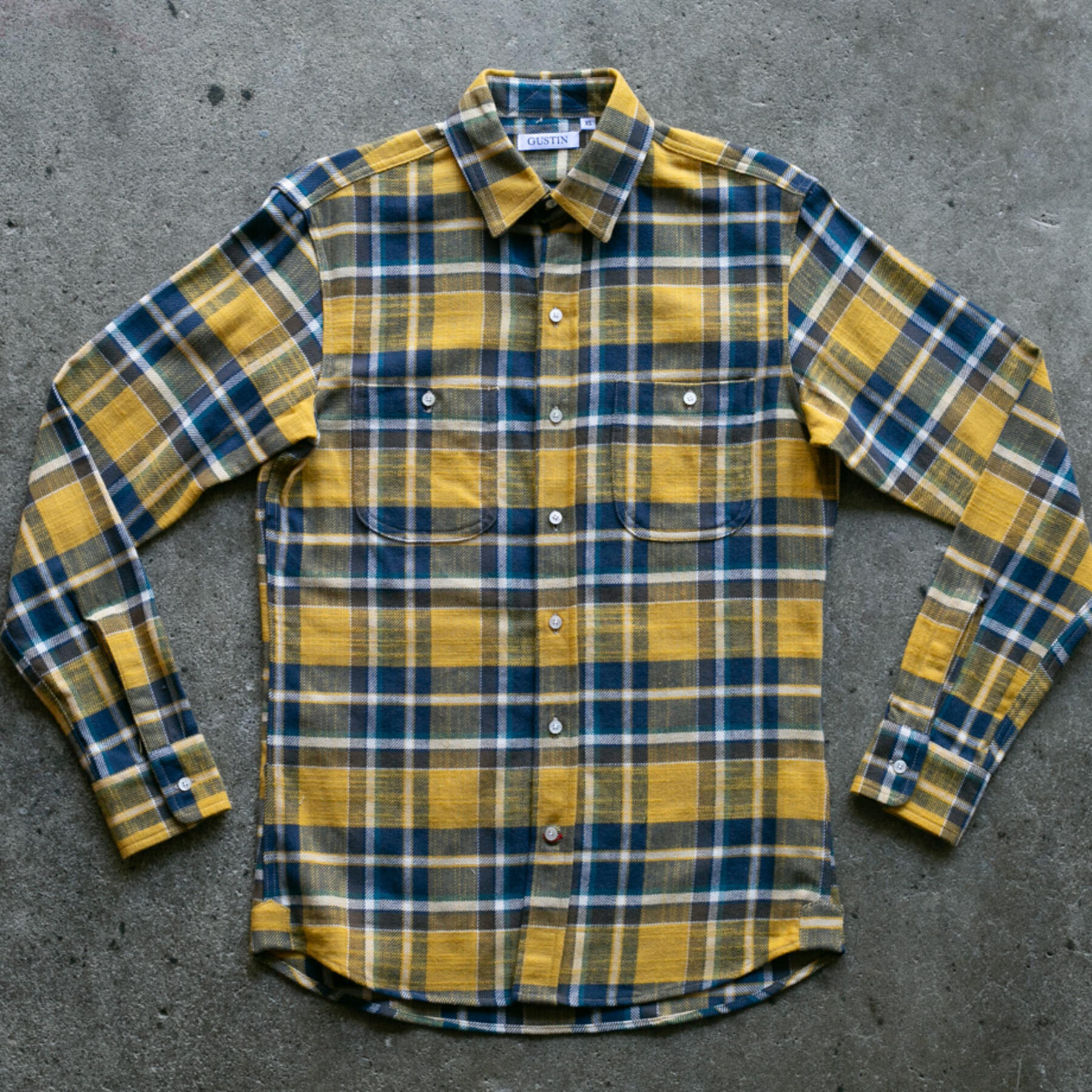 gustin #928 rustic slub plaid - golden state