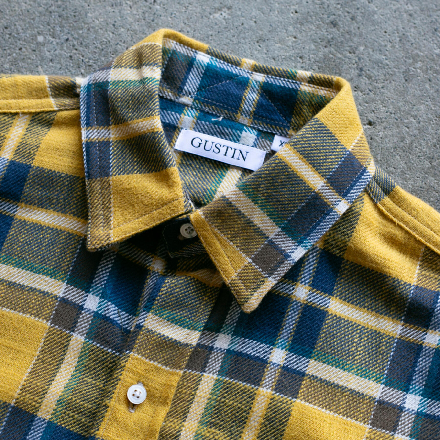 gustin #928 rustic slub plaid - golden state