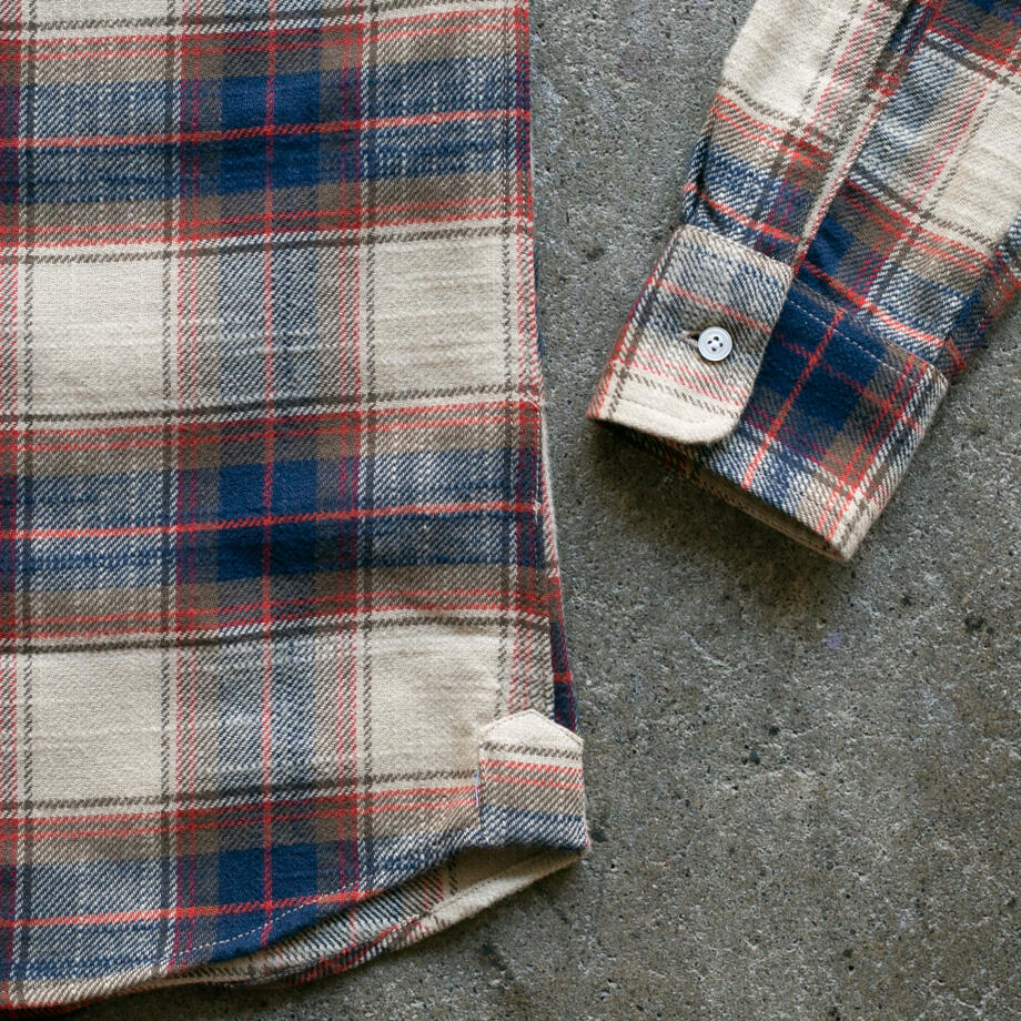 gustin #929 rustic slub plaid - coffee cream