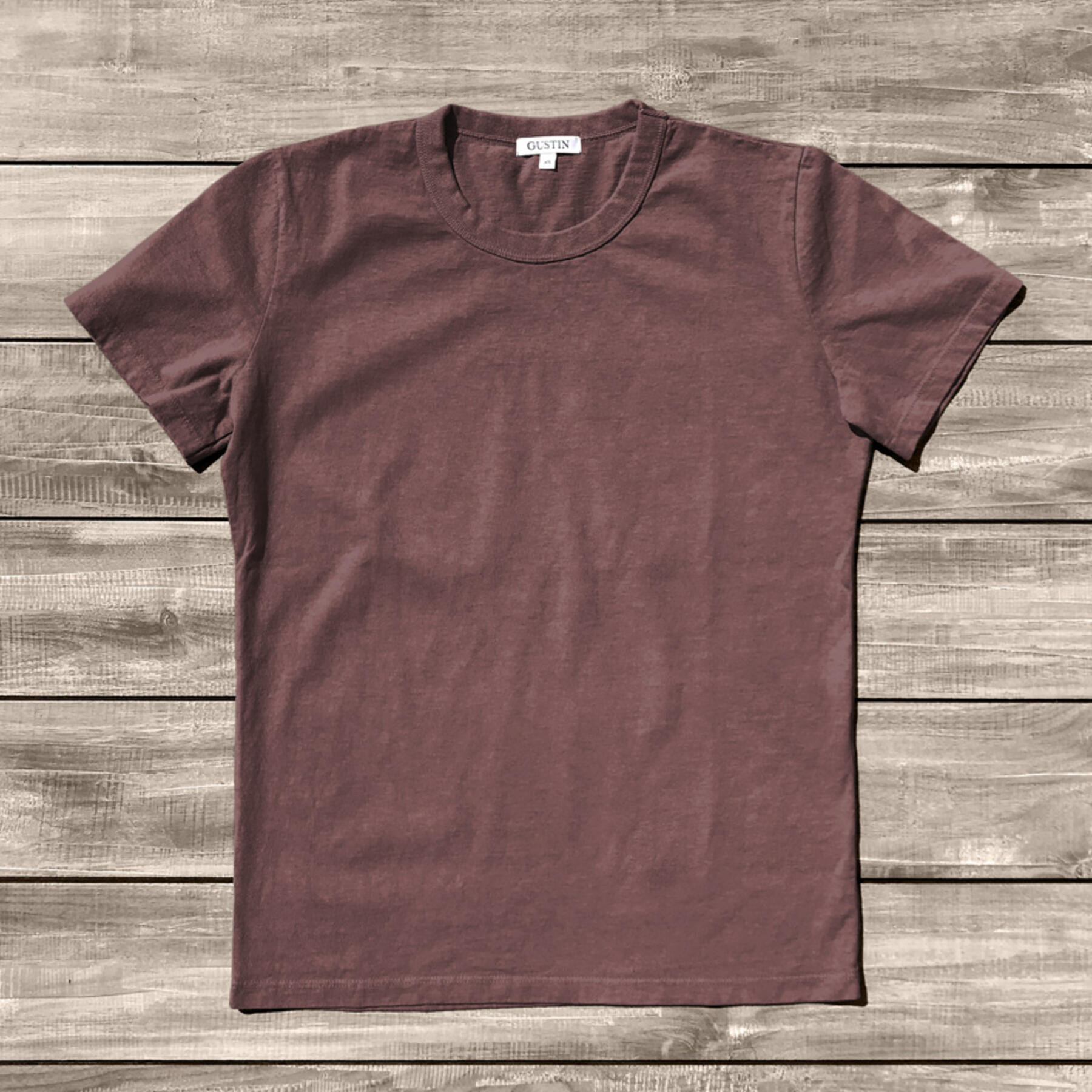 gustin heavyweight pigment dye t-shirt 2 pack (vintage oxblood)