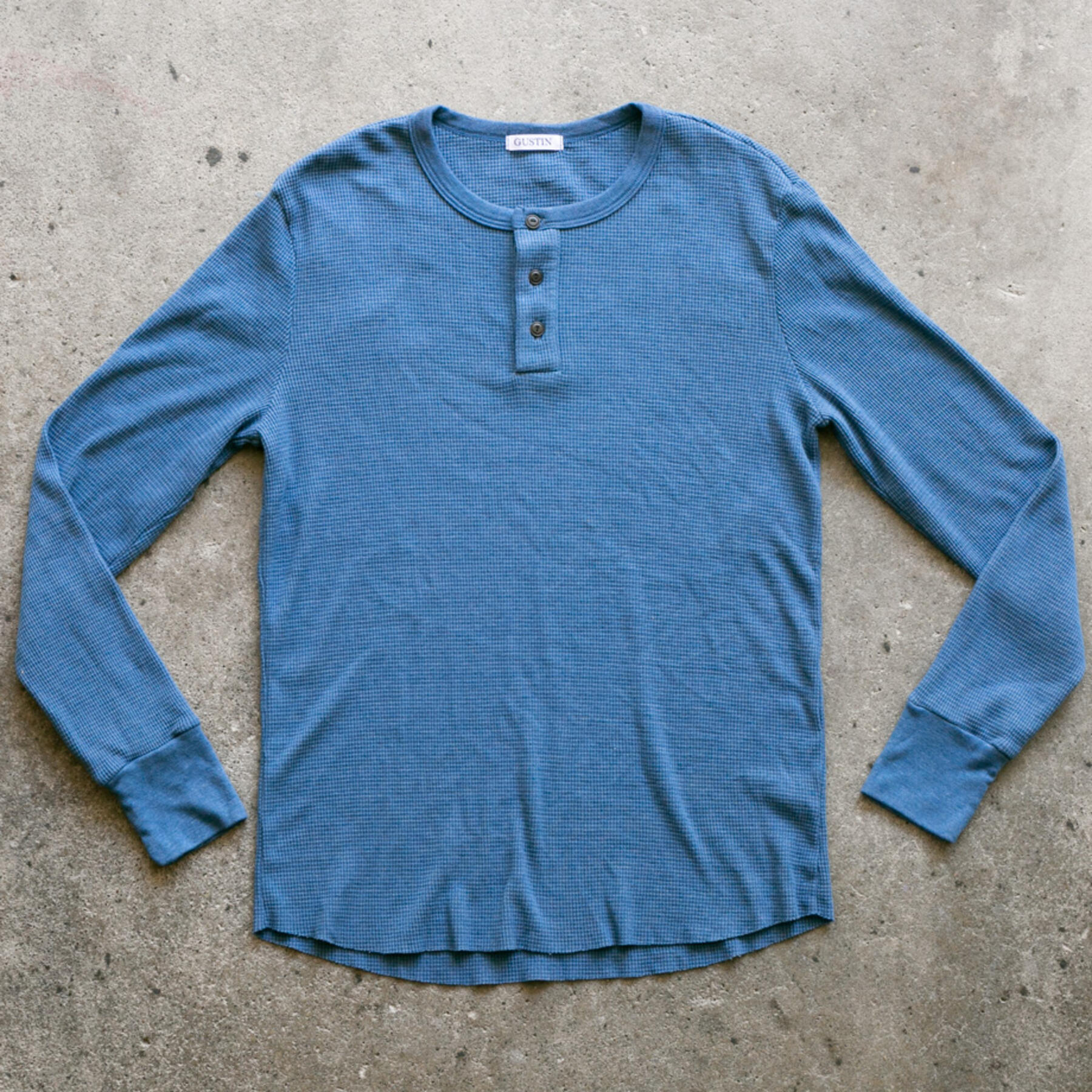 gustin waffle henley 4 pack (sunset, faded azure, ocean mist, hunter)