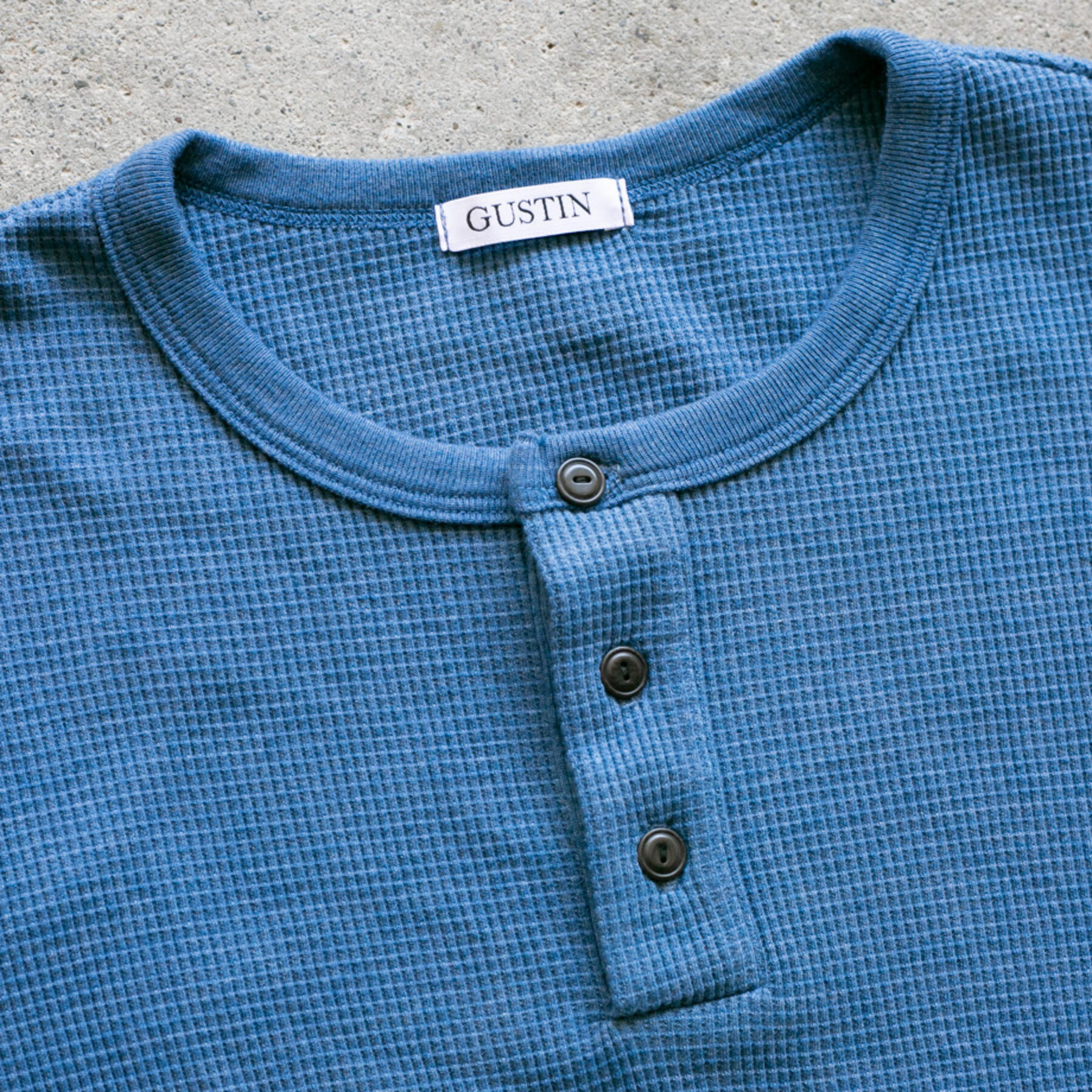 gustin waffle henley 4 pack (sunset, faded azure, ocean mist, hunter)