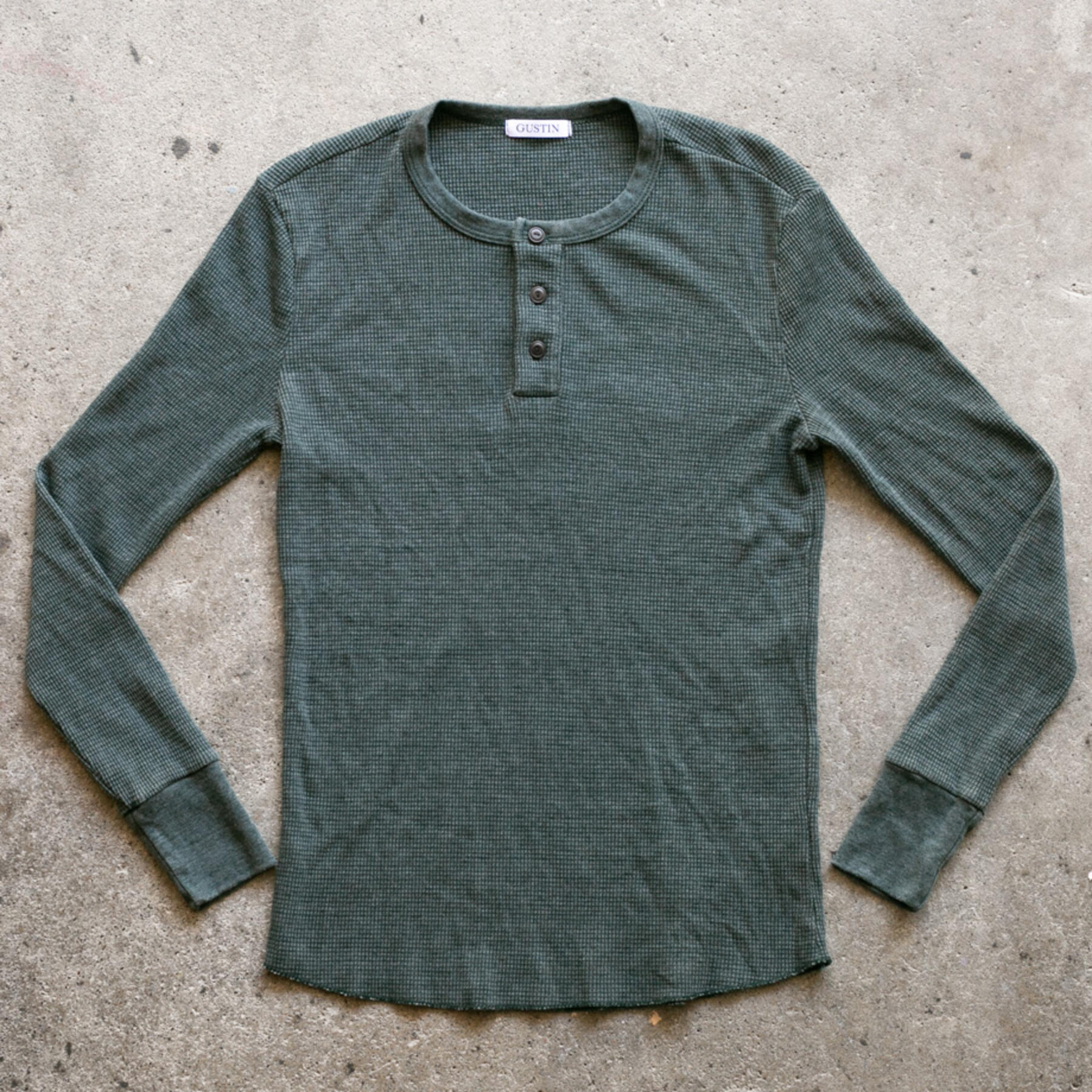 gustin waffle henley 4 pack (sunset, faded azure, ocean mist, hunter)