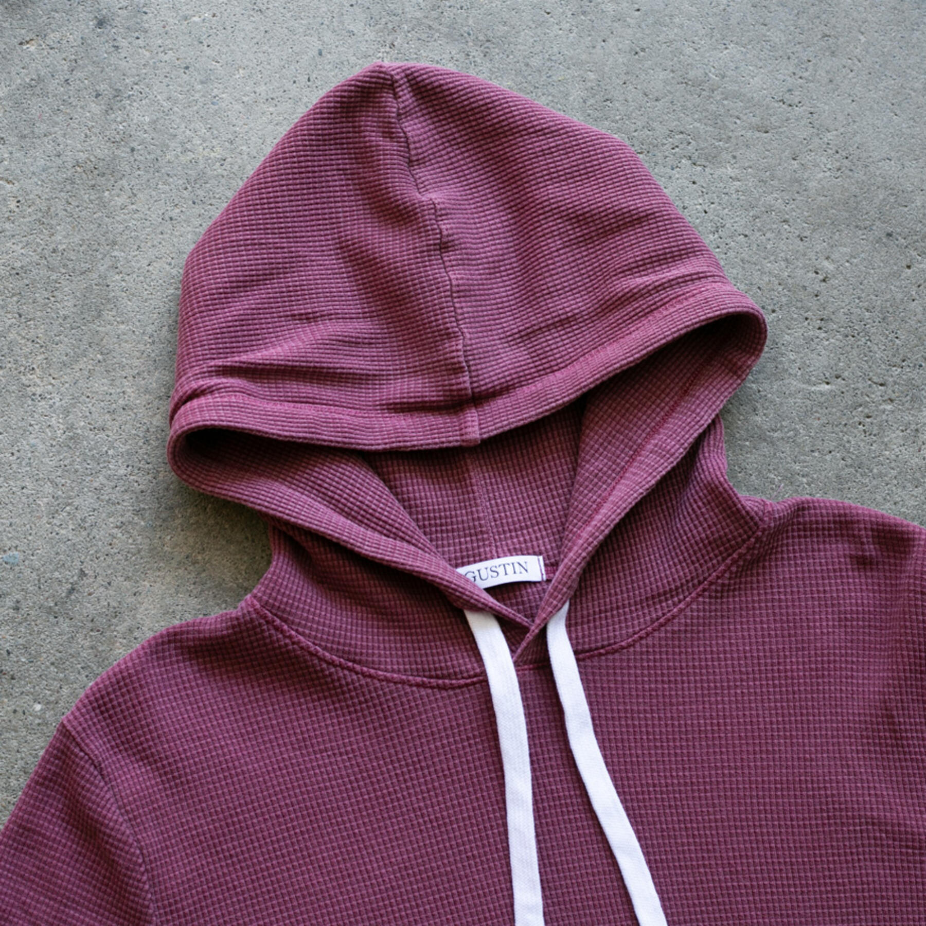 gustin pigment dye waffle pullover - red