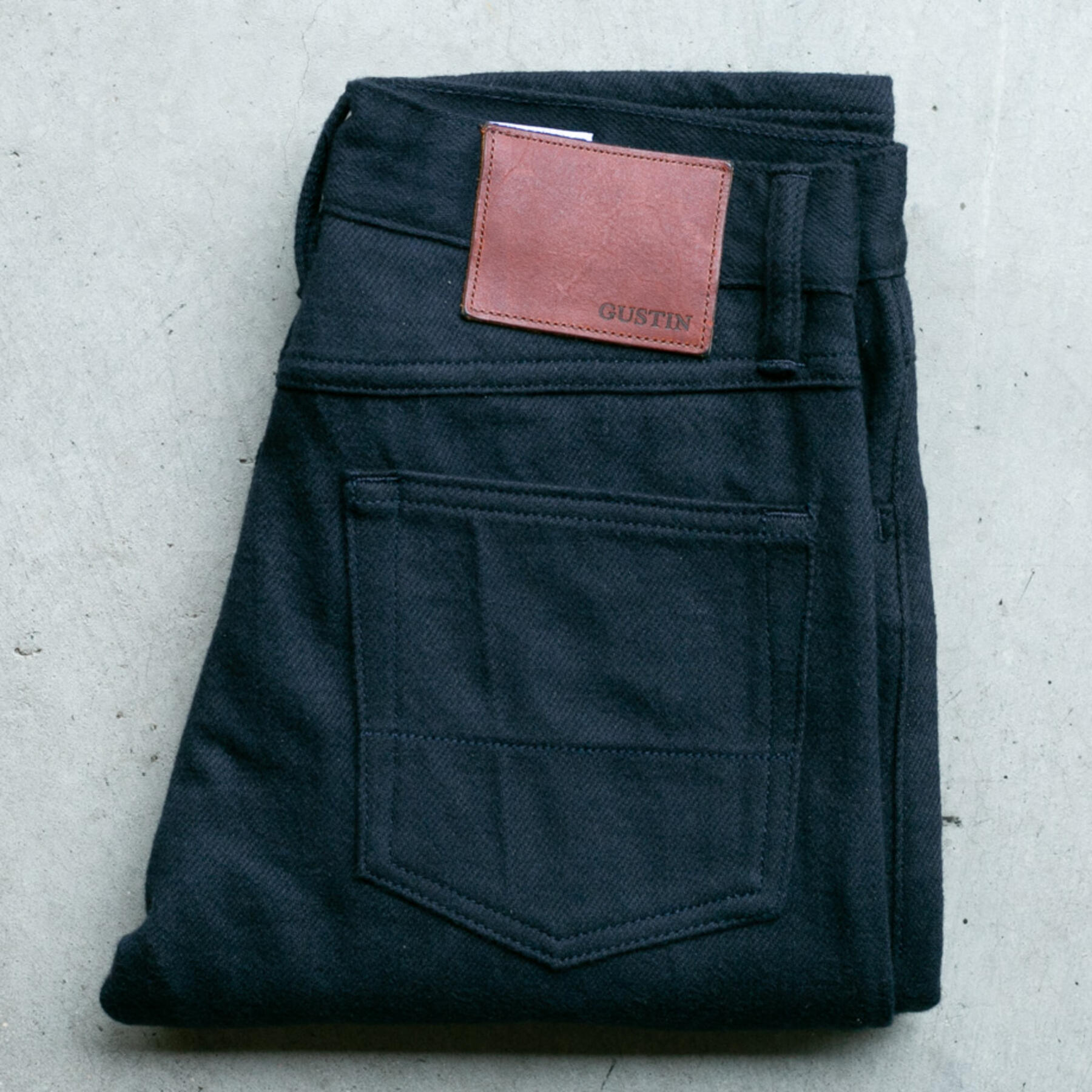 gustin #189 organic double brushed 5 pocket - midnight