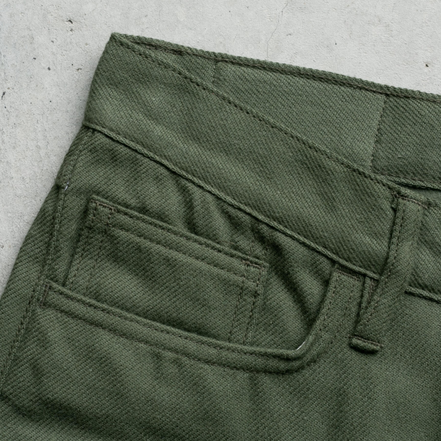gustin #188 organic double brushed 5 pocket - olive