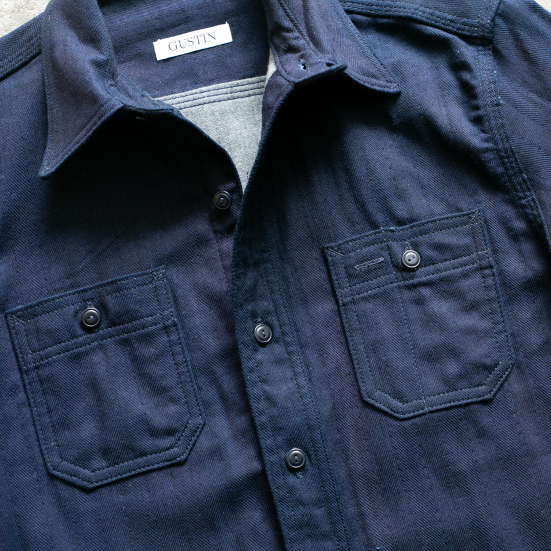 gustin #118 herringbonexchambray workshirt