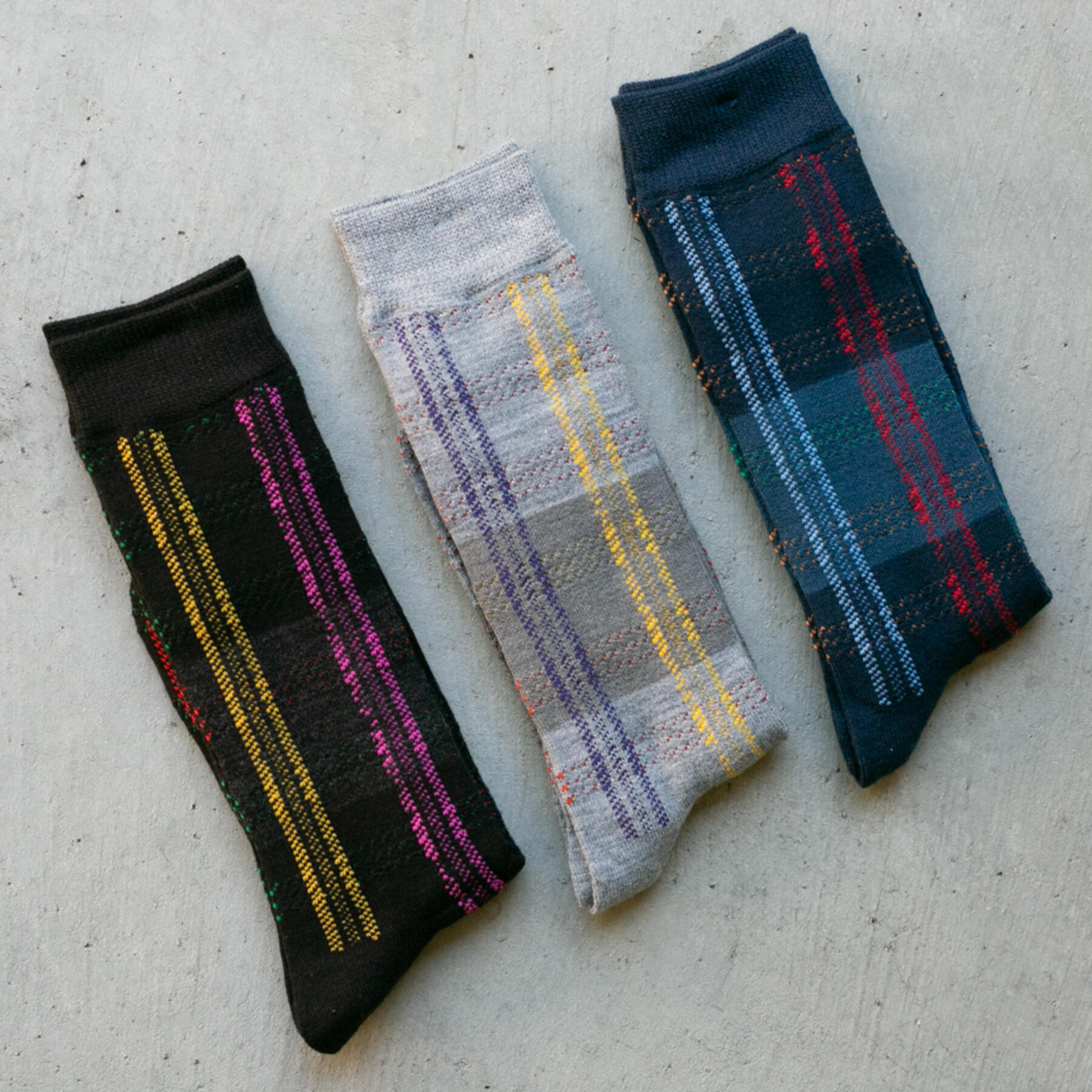 gustin japan color block stripe sock 3 pack