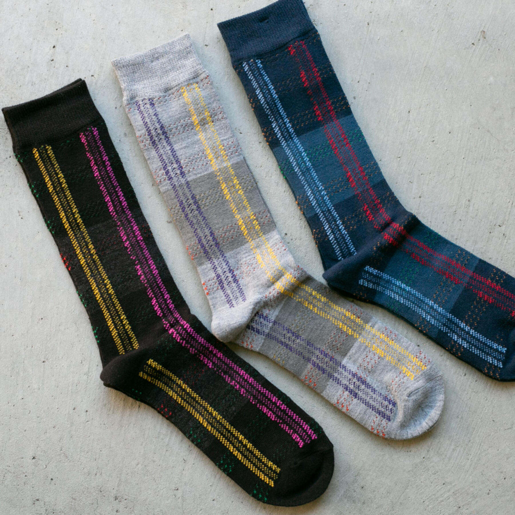gustin japan color block stripe sock 3 pack
