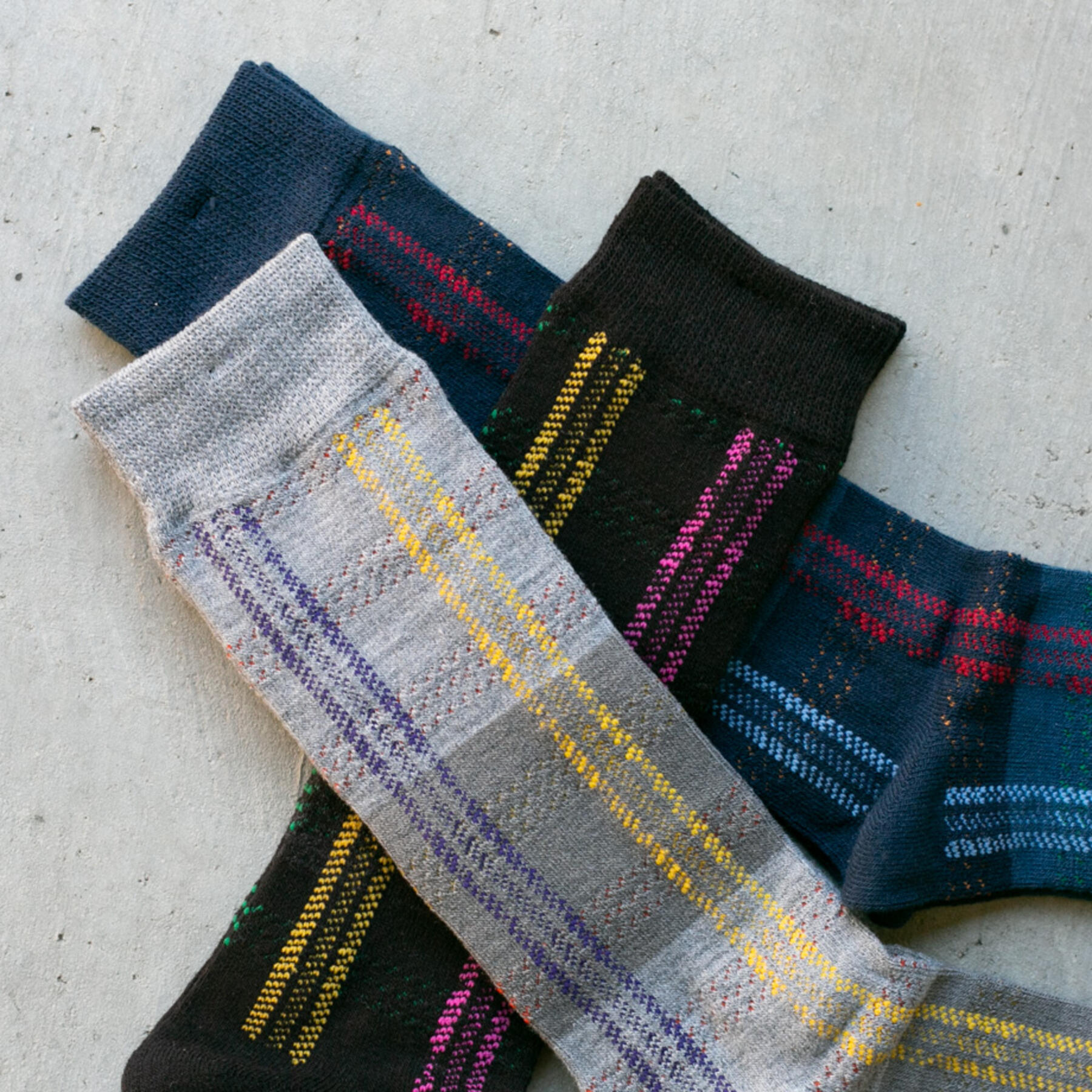 gustin japan color block stripe sock 3 pack