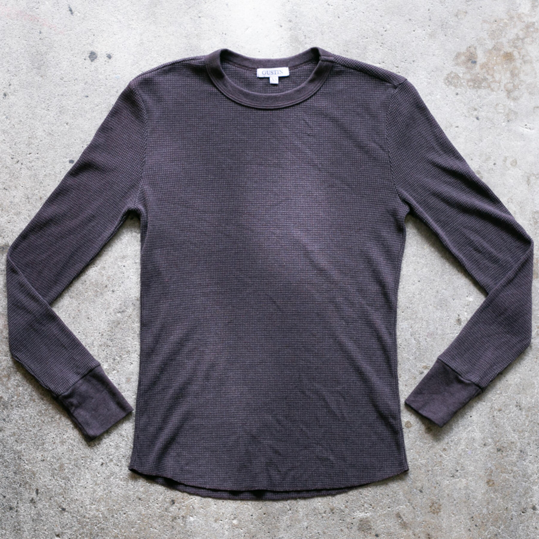 gustin waffle crewneck - redwood