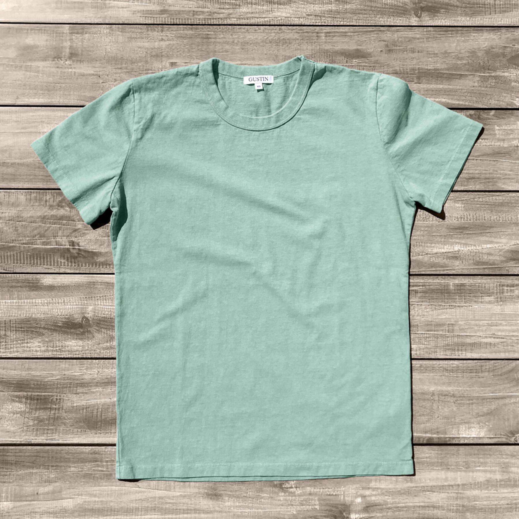 gustin heavyweight pigment dye t-shirt 2 pack (soda fountain blue)